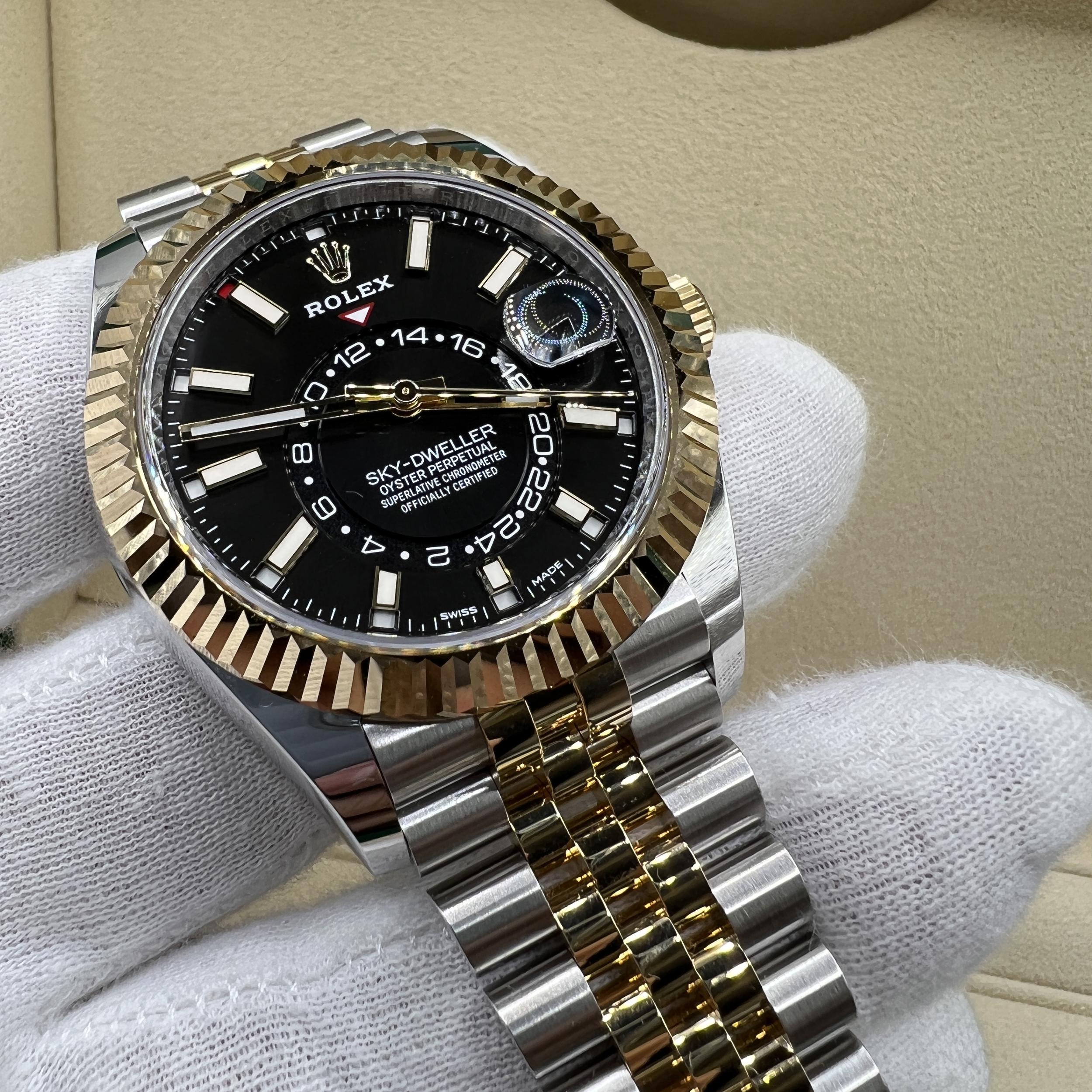 Rolex Sky-Dweller 326933 42mm Black Dial 18K Yellow Gold Two Tone
