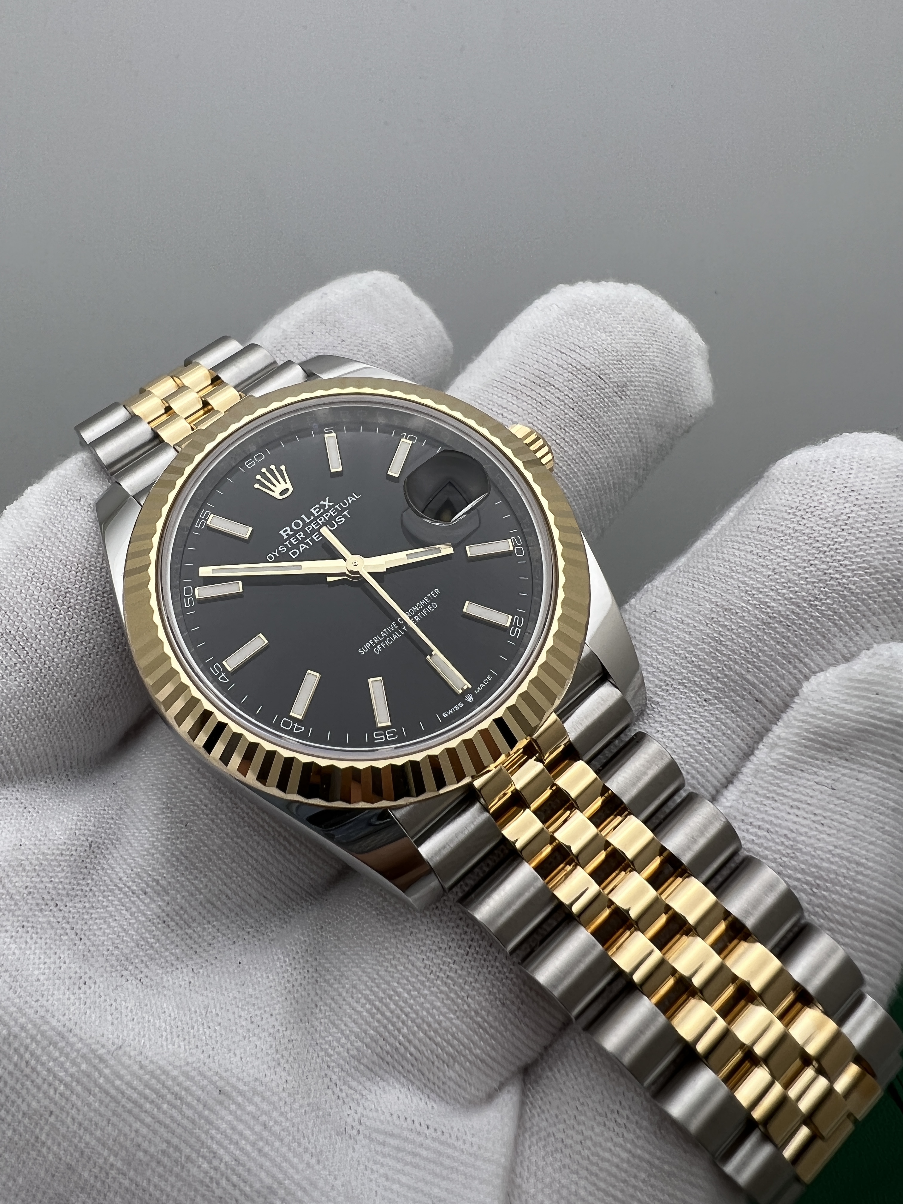 tomk　オールブラス Rolex Datejust 41 126333 18K Two Tone Black Dial Jubilee