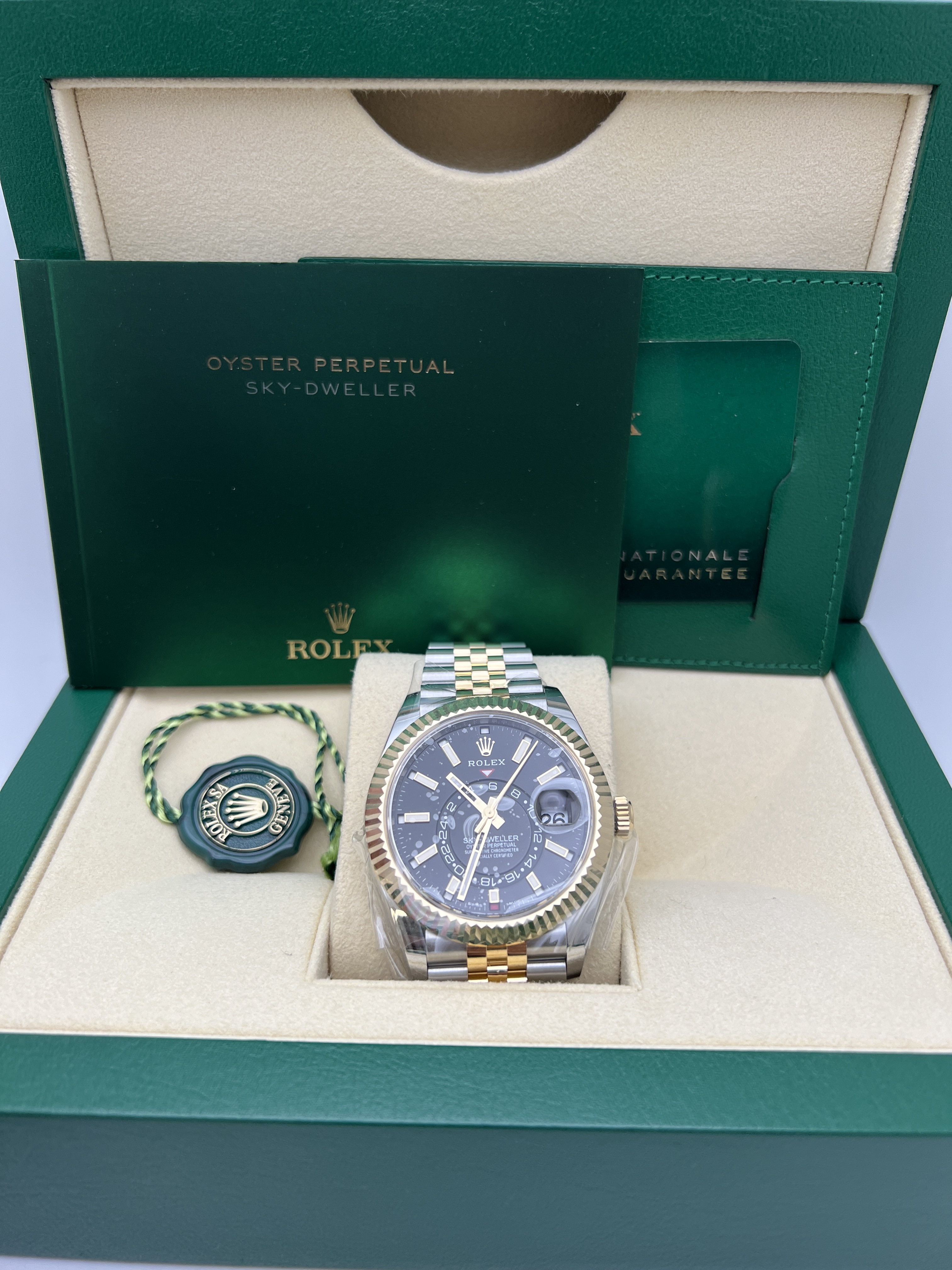 Rolex Sky-Dweller 326933 42mm Black Dial 18K Yellow Gold Two Tone