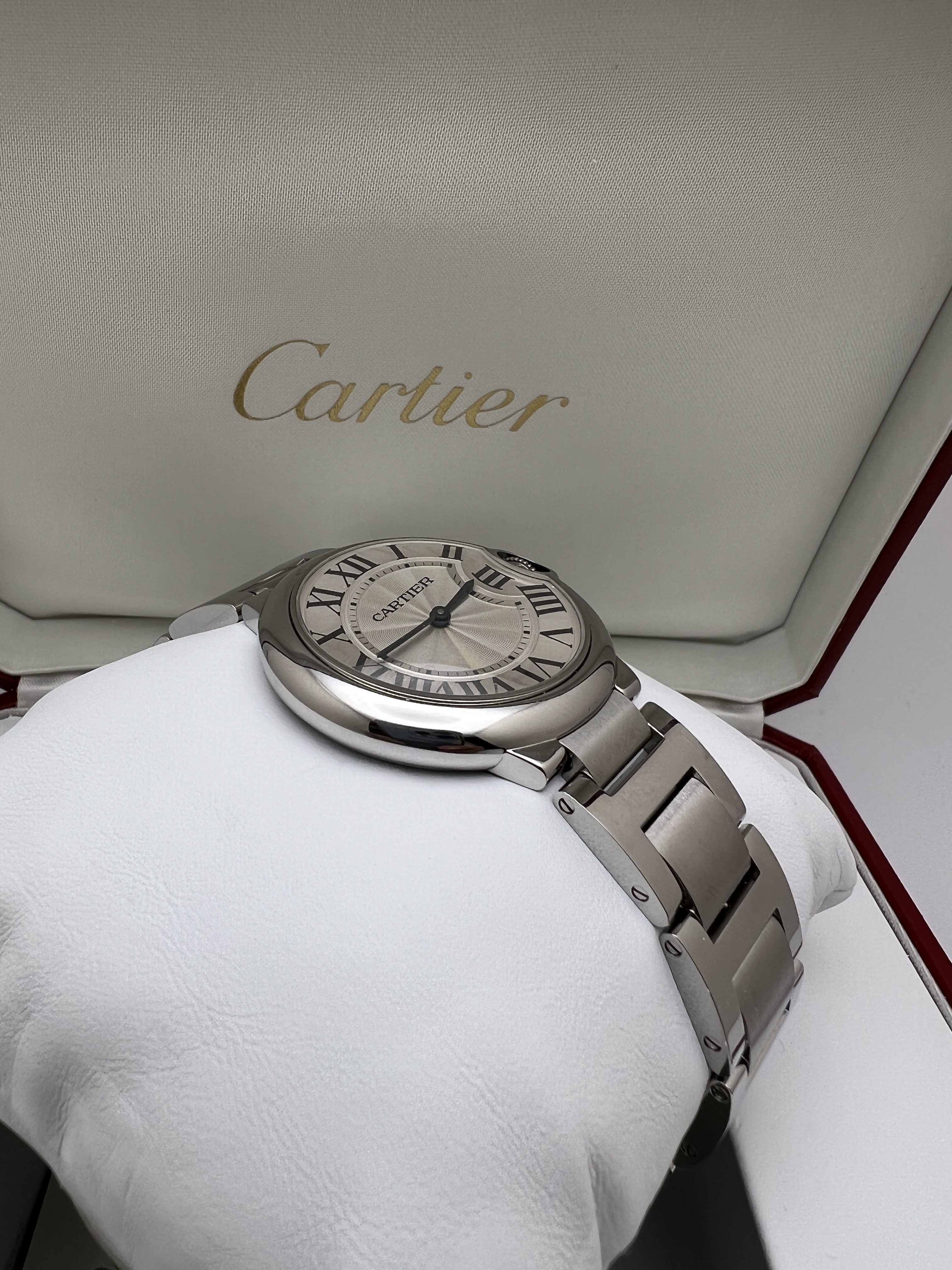 Cartier Ballon Bleu 36mm W69011Z4 Silver Dial Steel Quartz Watch