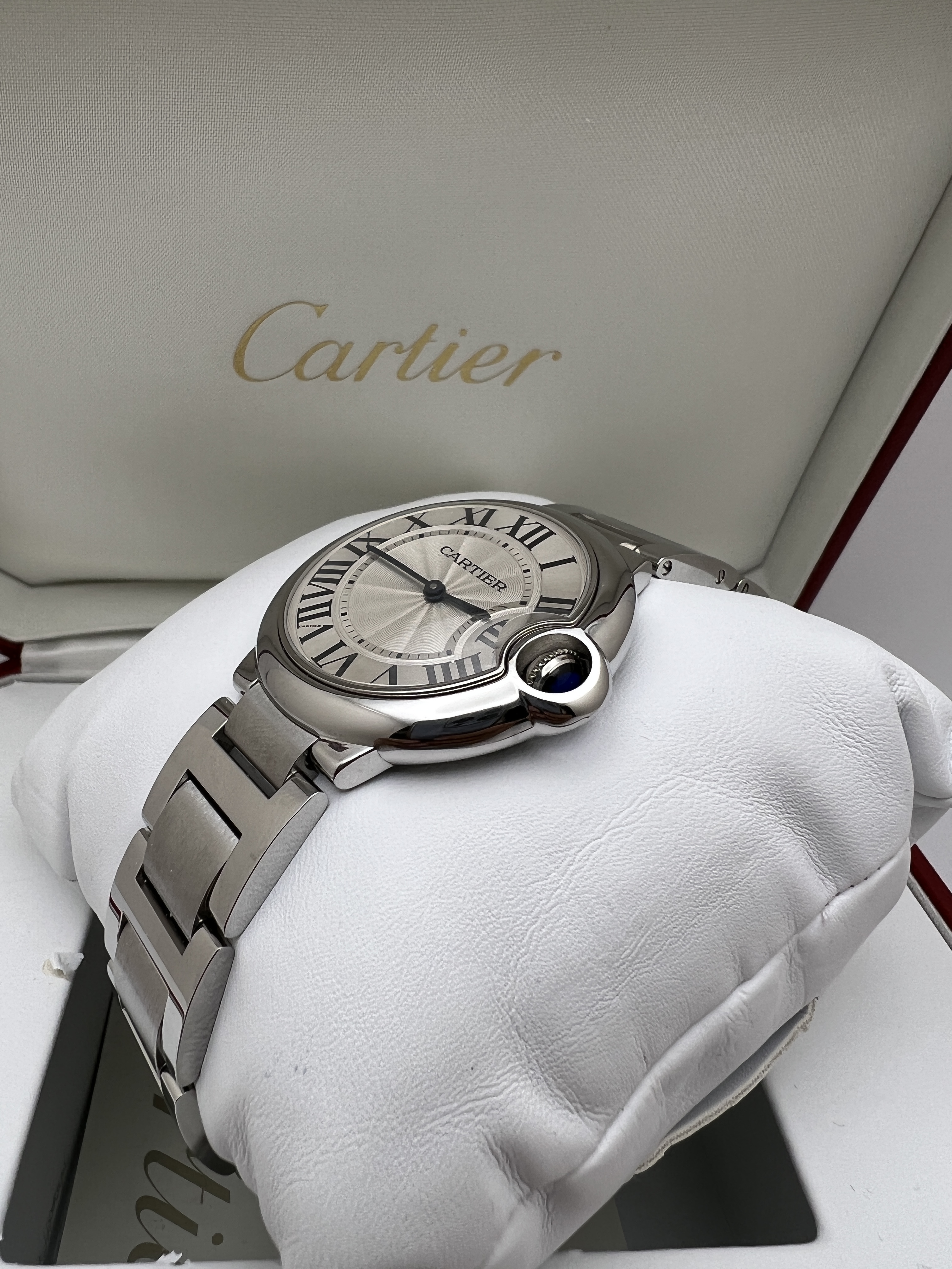 Cartier Ballon Bleu 36mm W69011Z4 Silver Dial Steel Quartz Watch