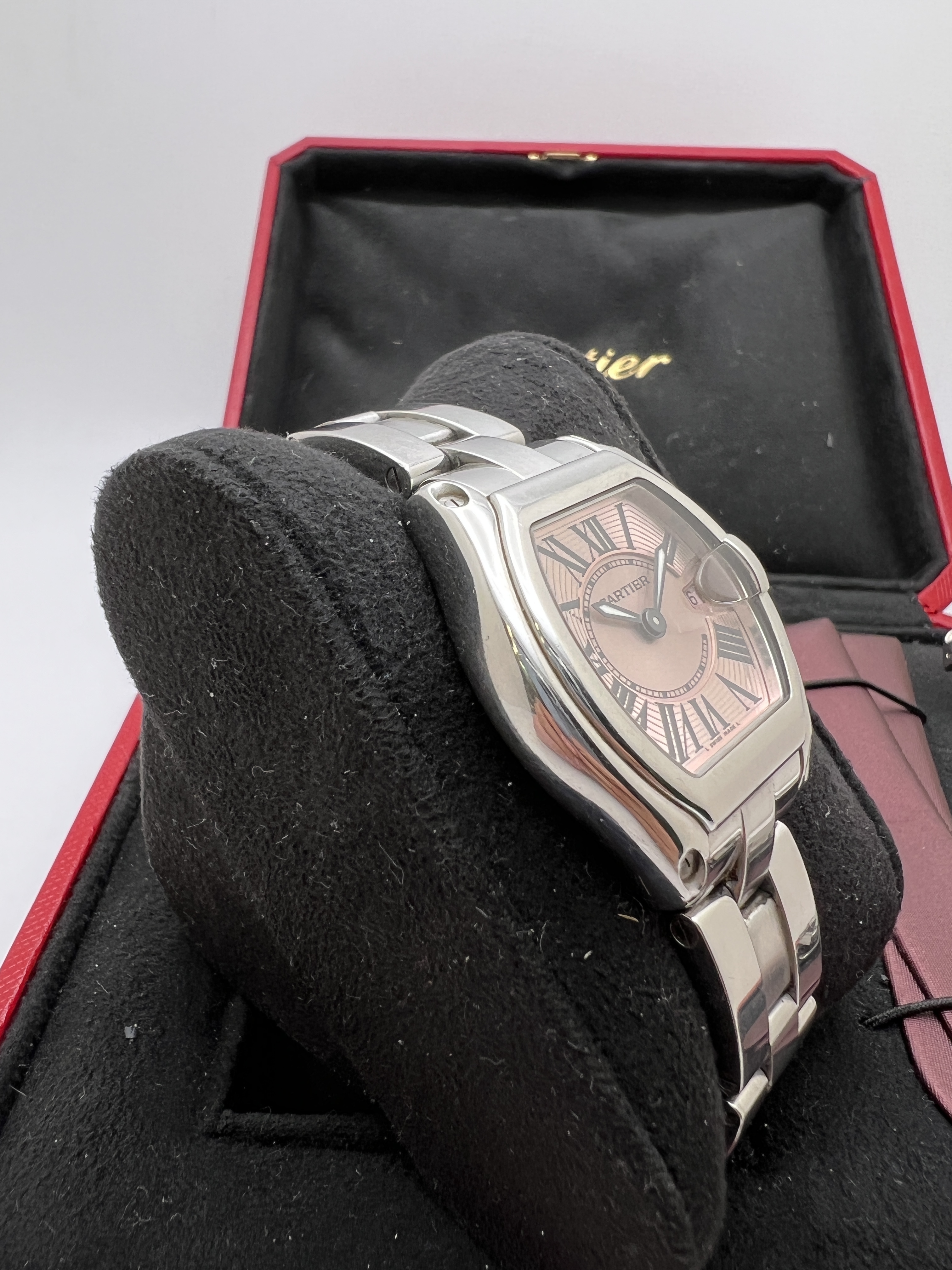 Cartier Roadster Pink Dial W62017V3 Stainless Steel Quartz