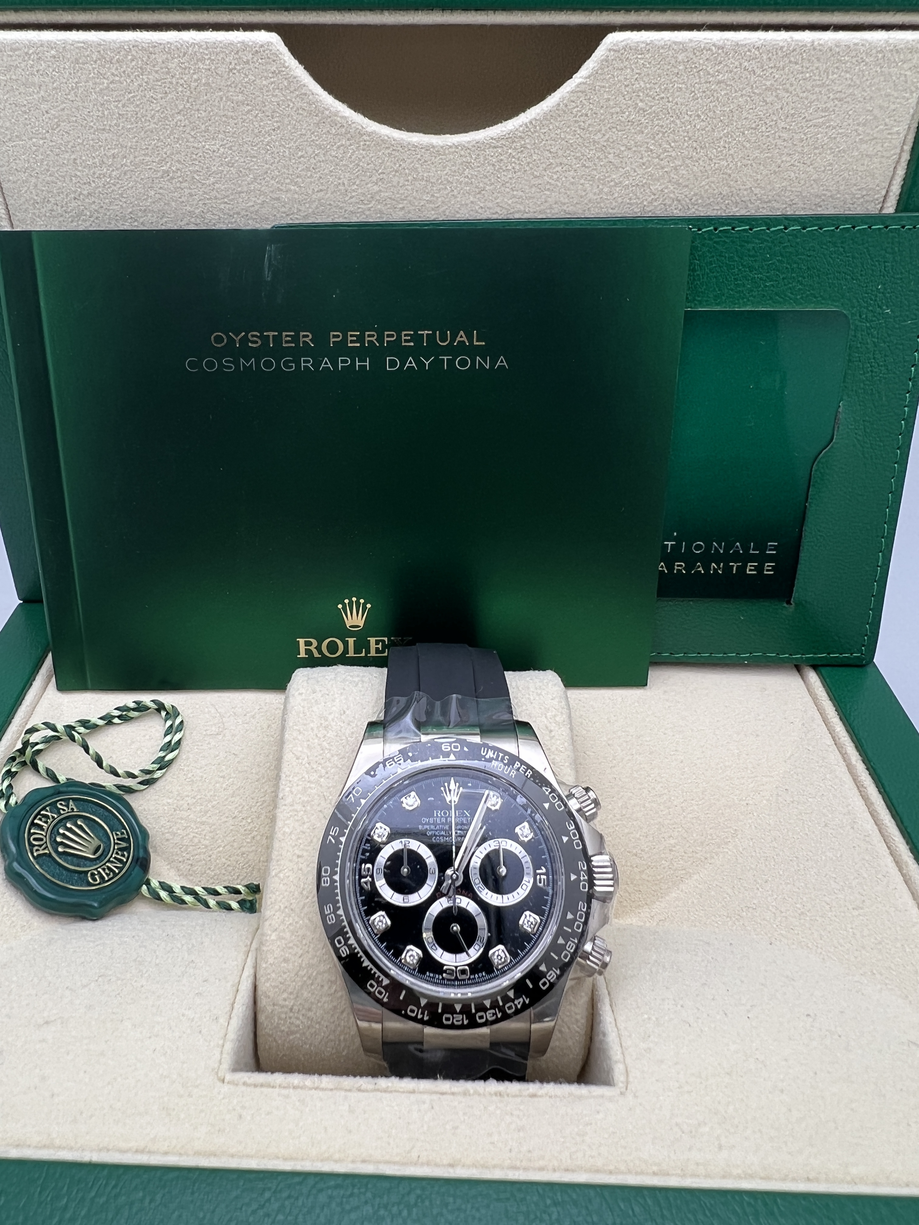 Rolex Daytona 116519LN 18K OysterFlex Black Diamond Dial Box