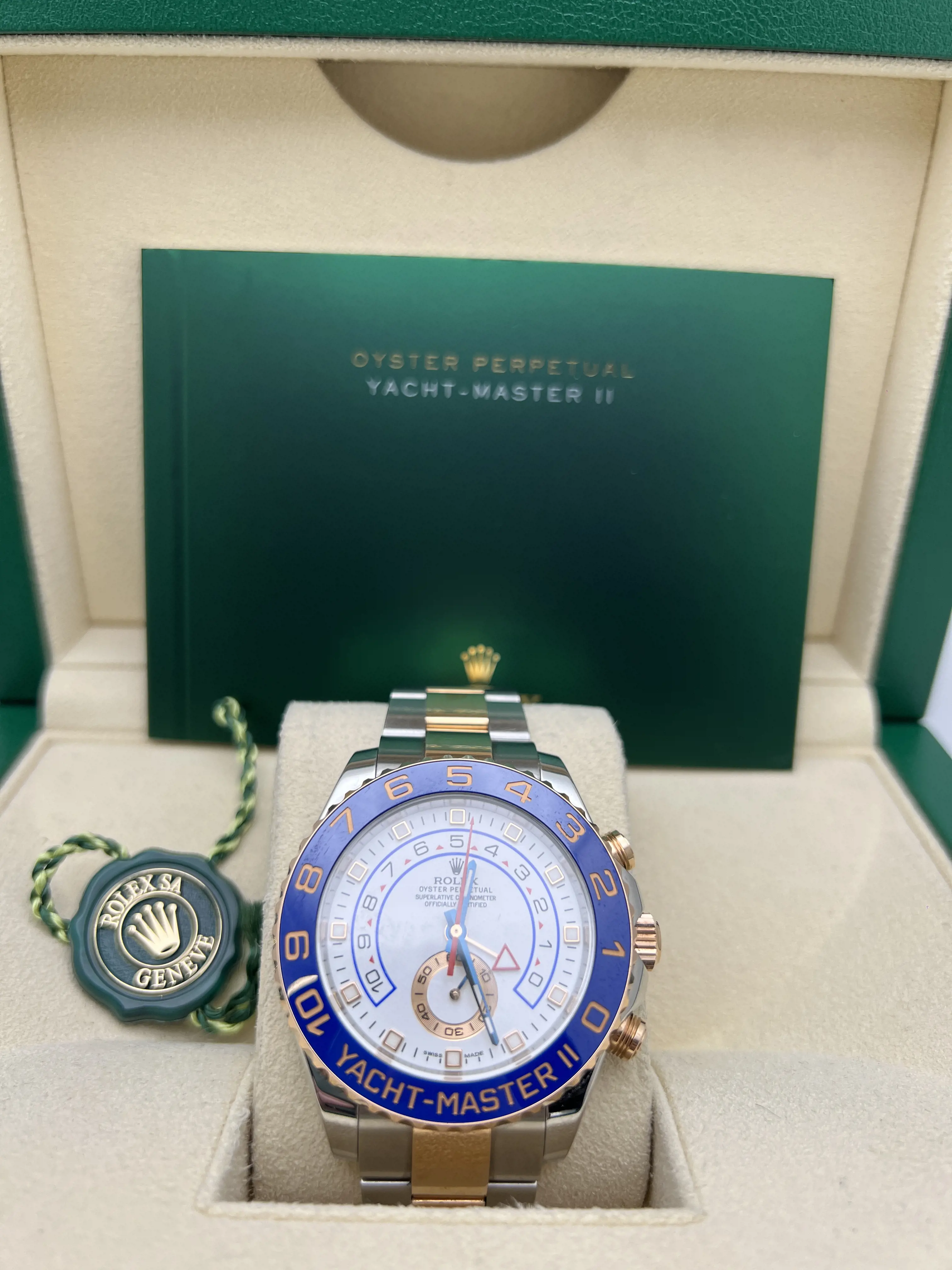 Rolex Yacht-Master II 116681 44mm 18K EverRose Steel Two Tone Blue