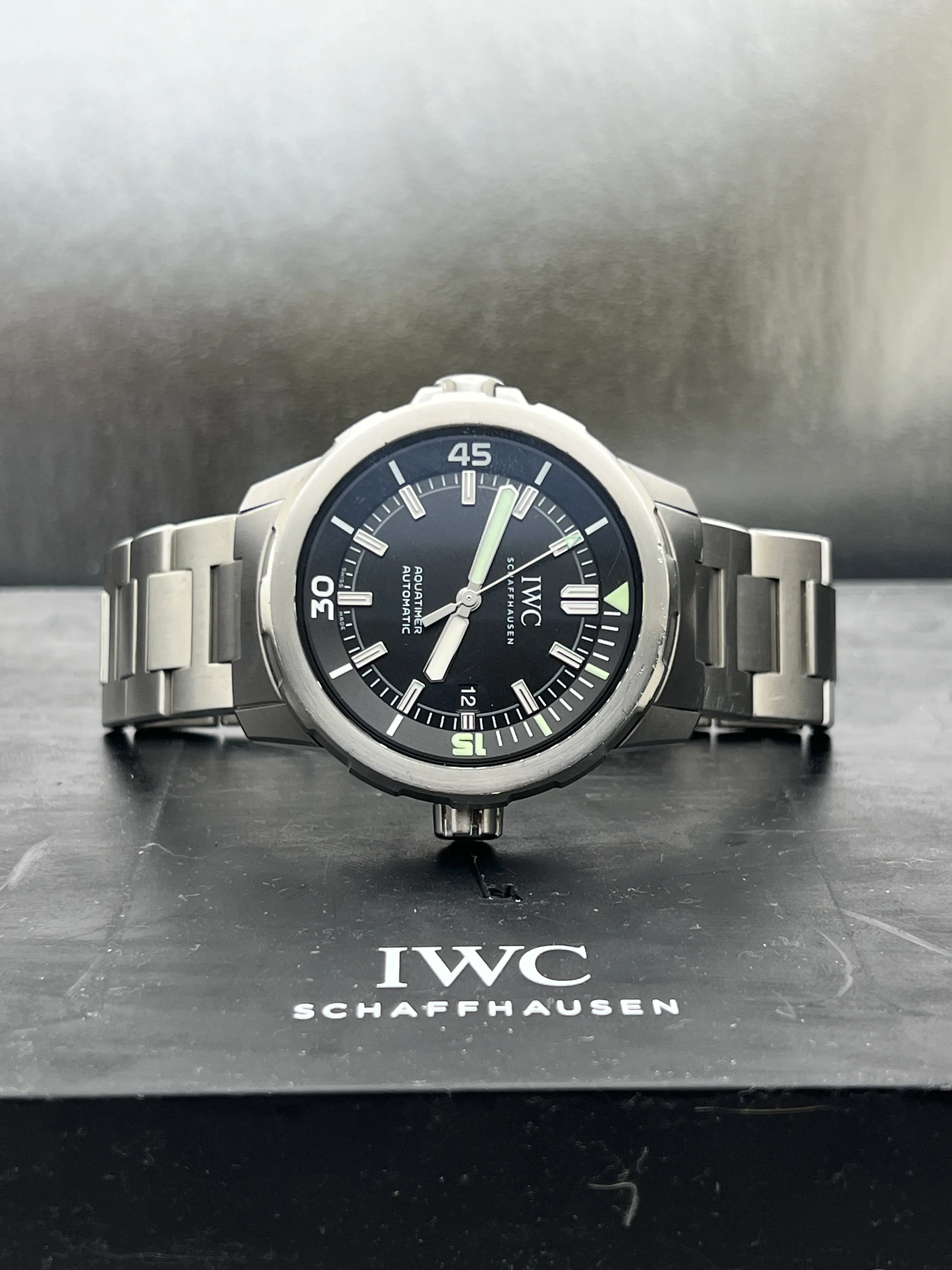 IWC Aquatimer Black Dial 42mm Steel Men's Diver Watch Bonus