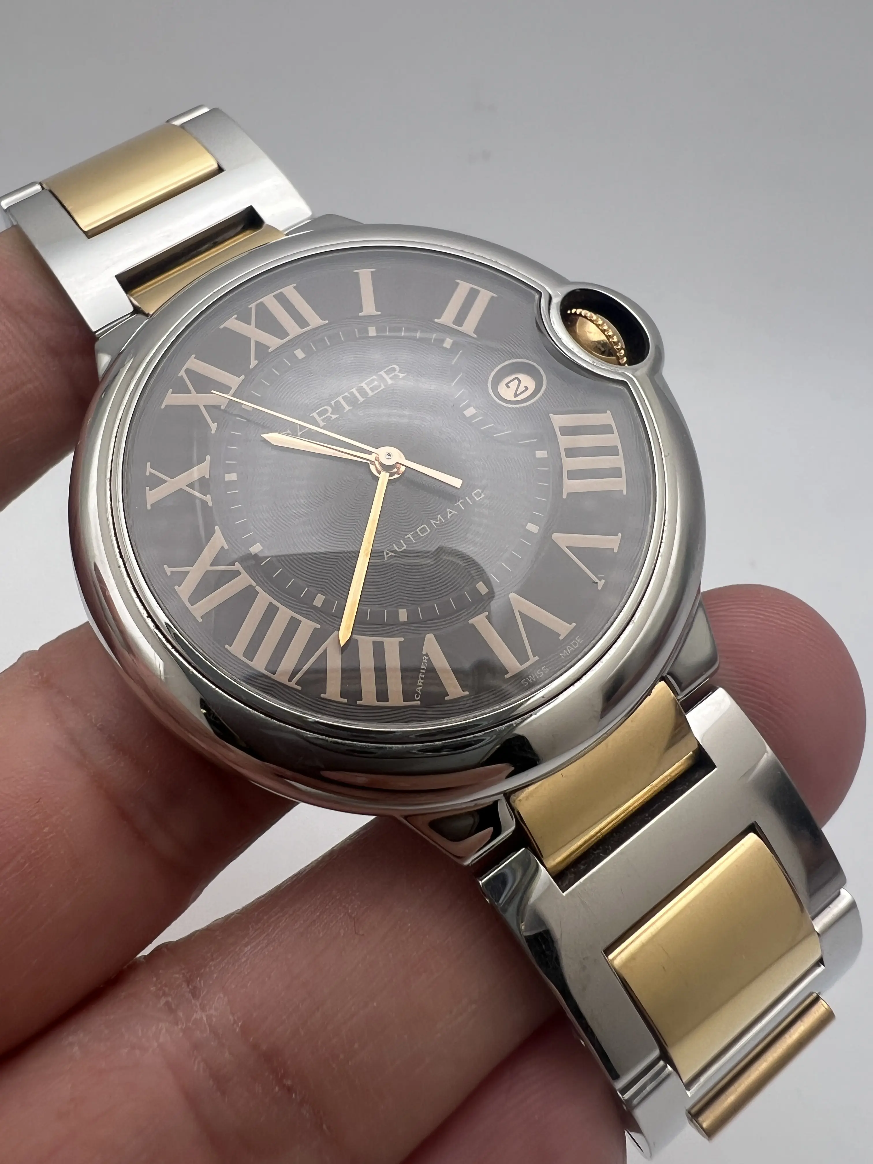 Cartier Ballon Bleu 42mm 18K Rose Gold and Steel Chocolate