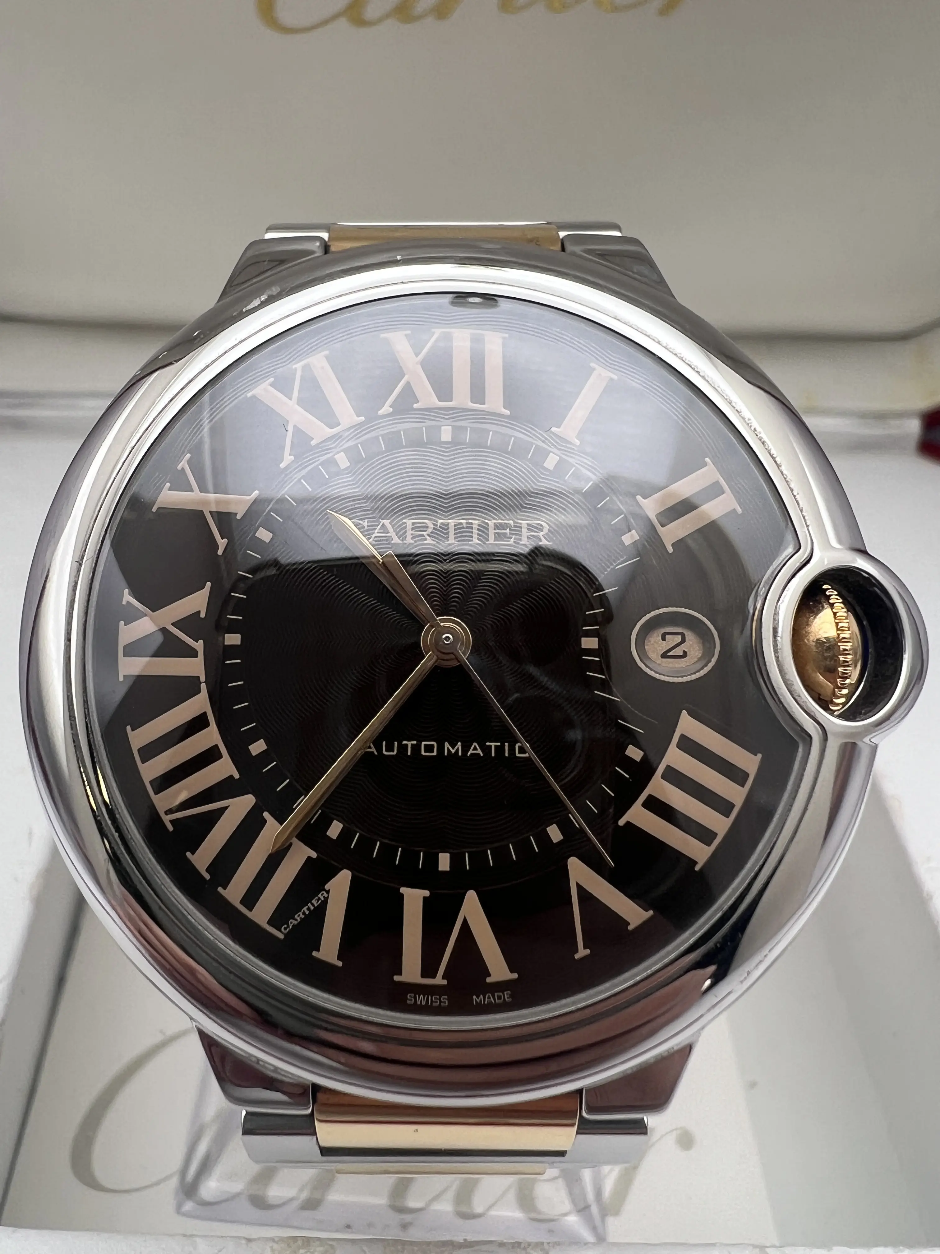 Cartier Ballon Bleu 42mm 18K Rose Gold and Steel Chocolate