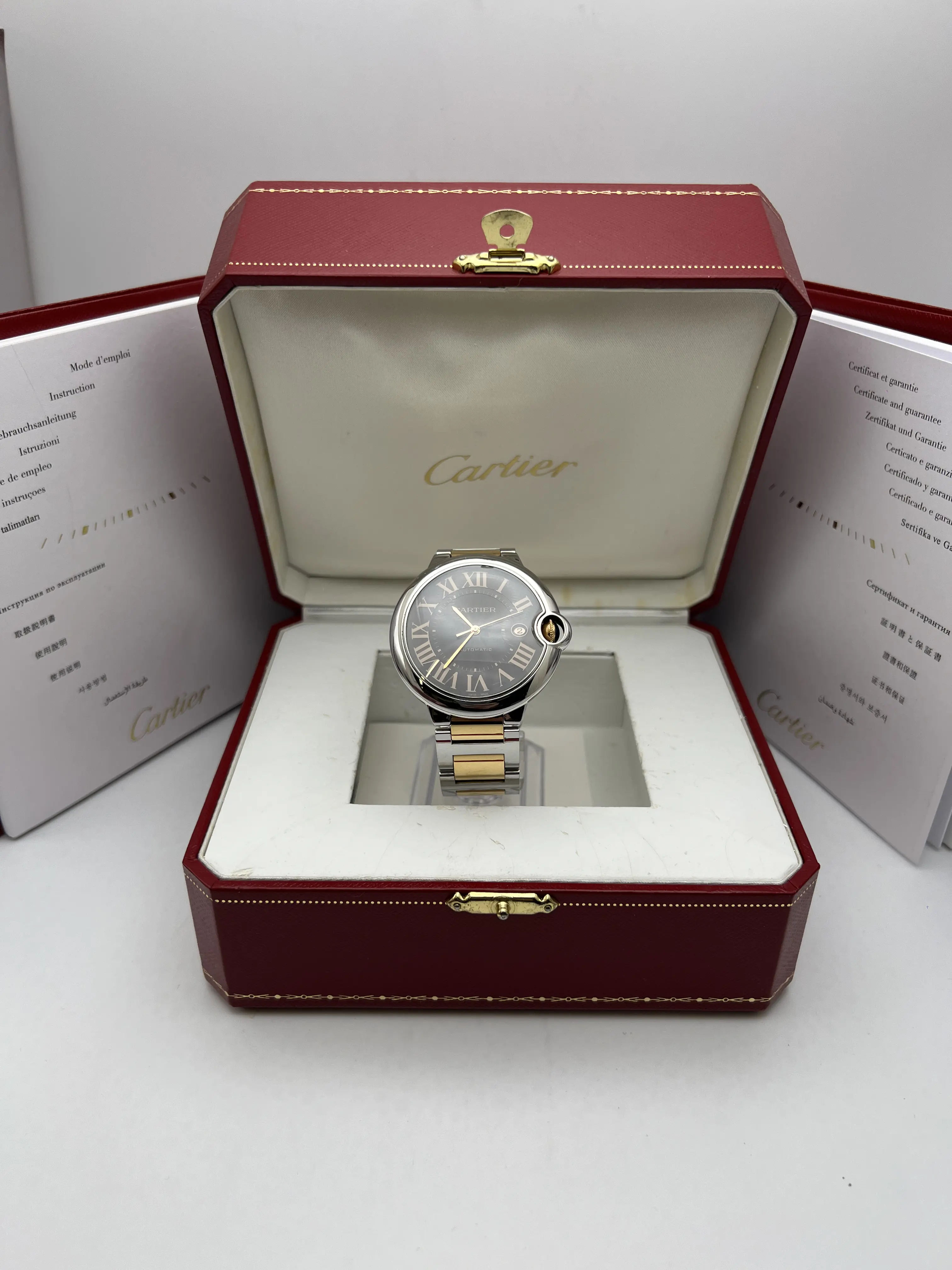 Cartier Ballon Bleu 42mm 18K Rose Gold and Steel Chocolate