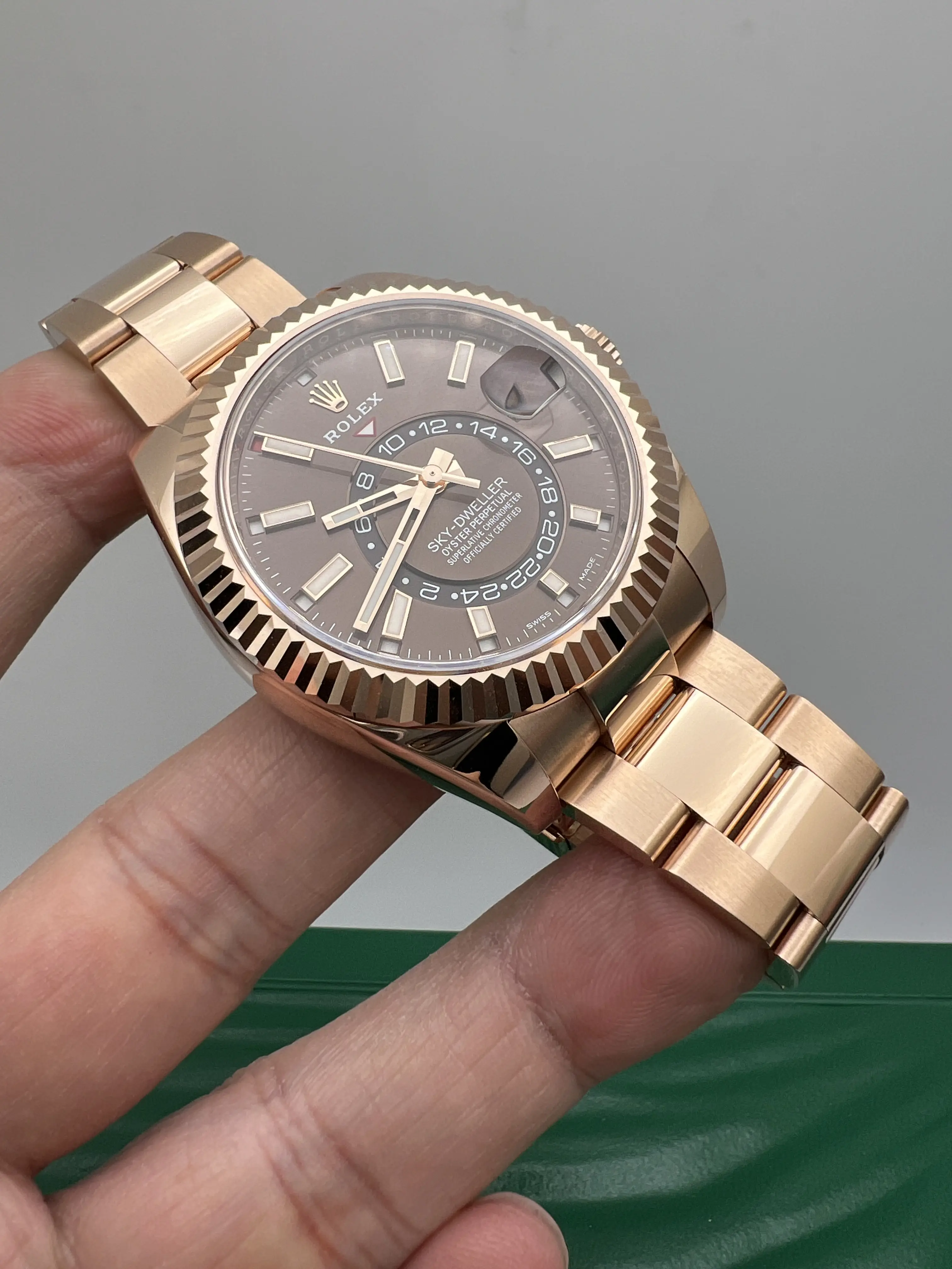 【代引可】 Rolex Dial Chocolate Gold Rose 18K 326935 42mm Sky-Dweller バーベキュー・調理用品