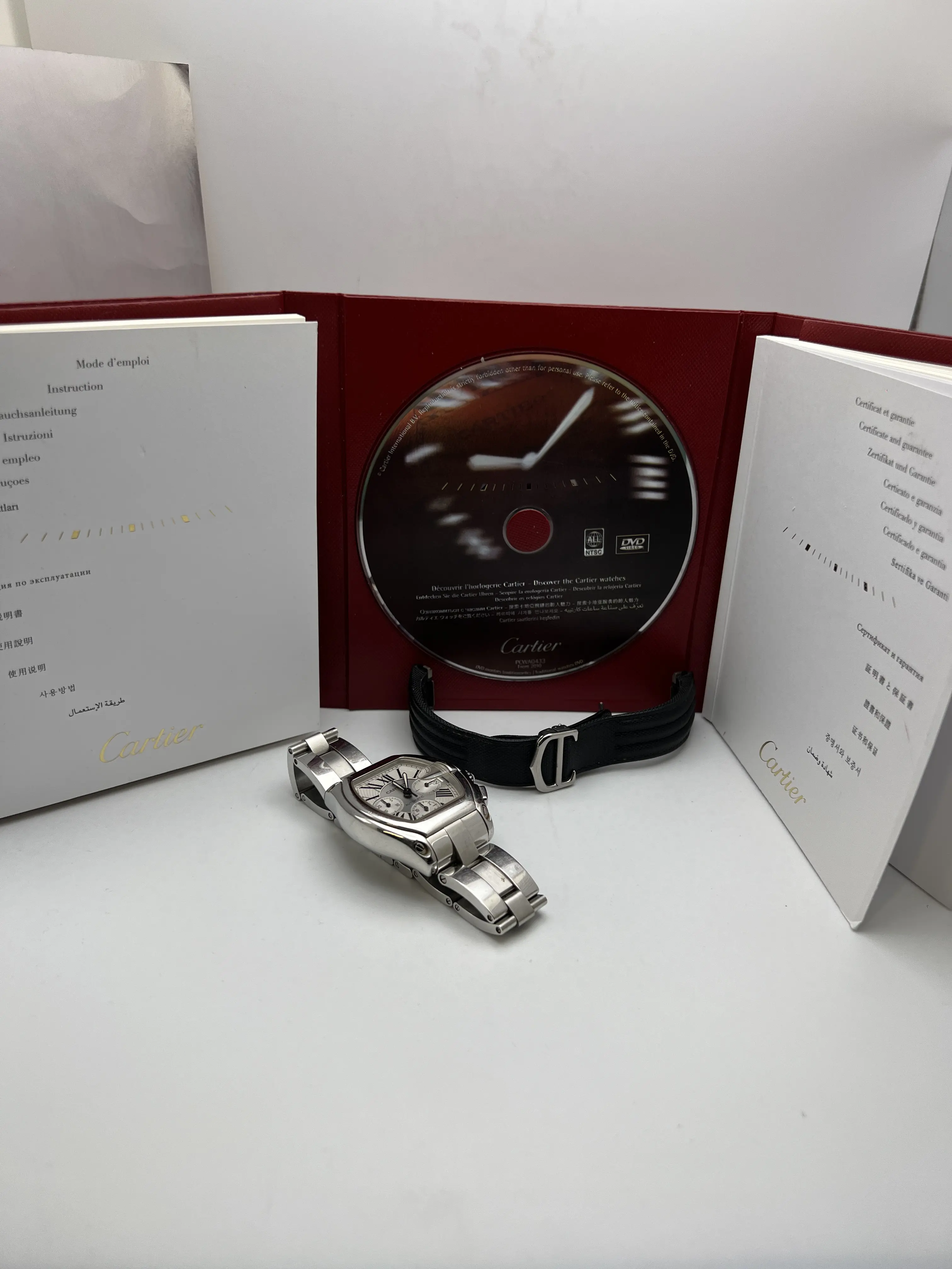Cartier Roadster Chronograph XL W62019X6 Silver Dial Extra