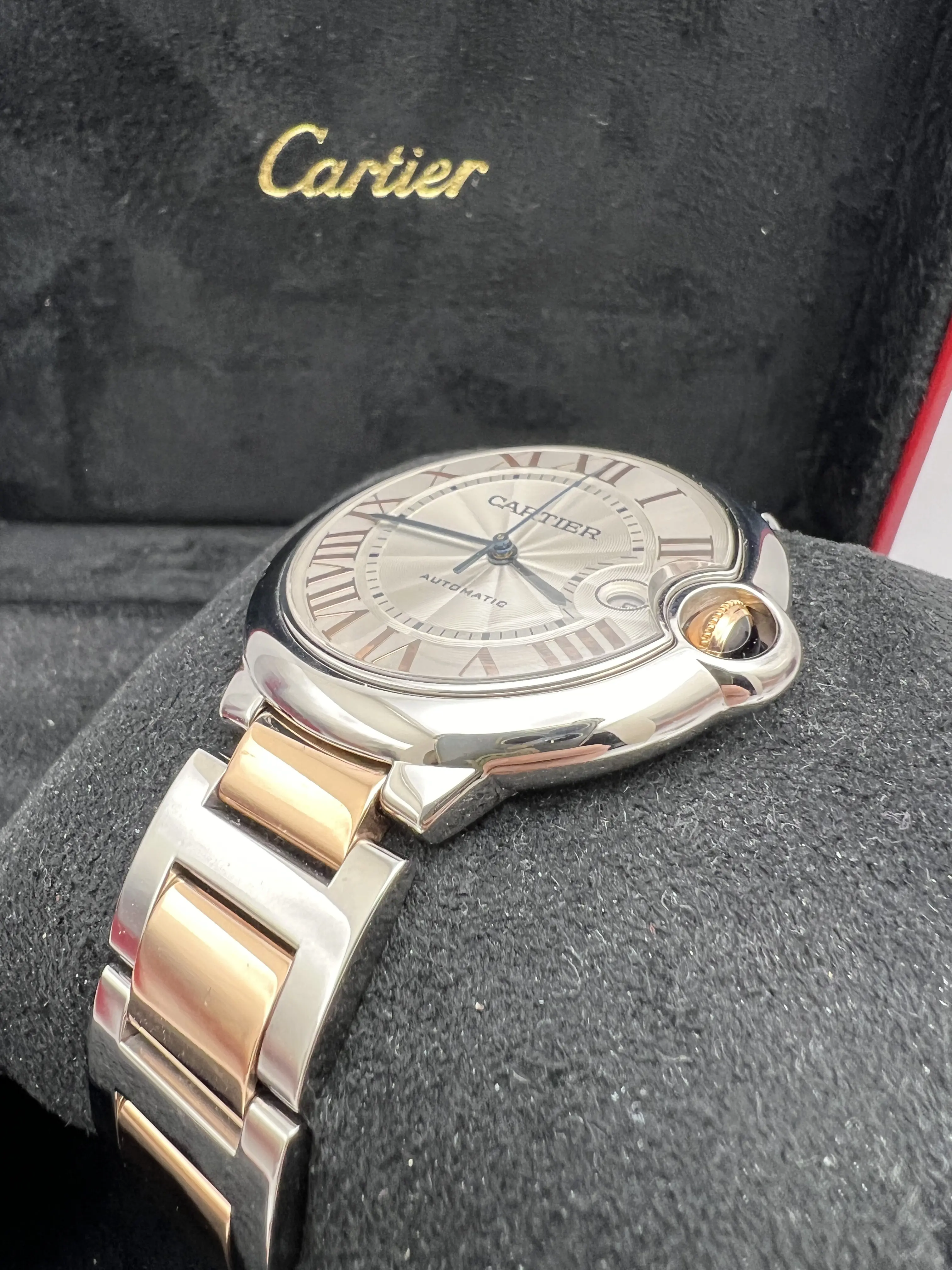 Cartier Ballon Bleu 42mm 18K Rose Gold & Steel Silver Roman