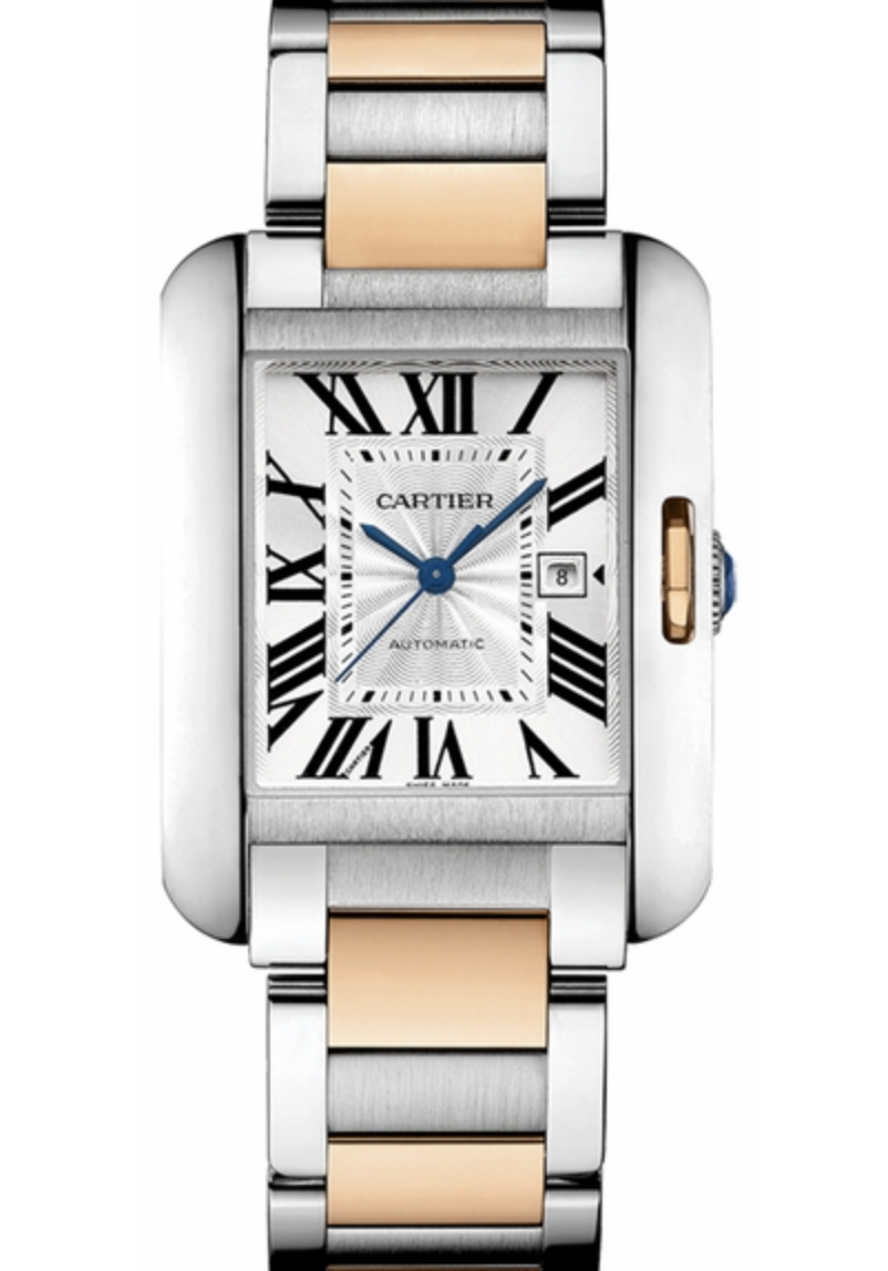 Cartier Tank Anglaise XL 18K Rose Gold & Steel Automatic Watch