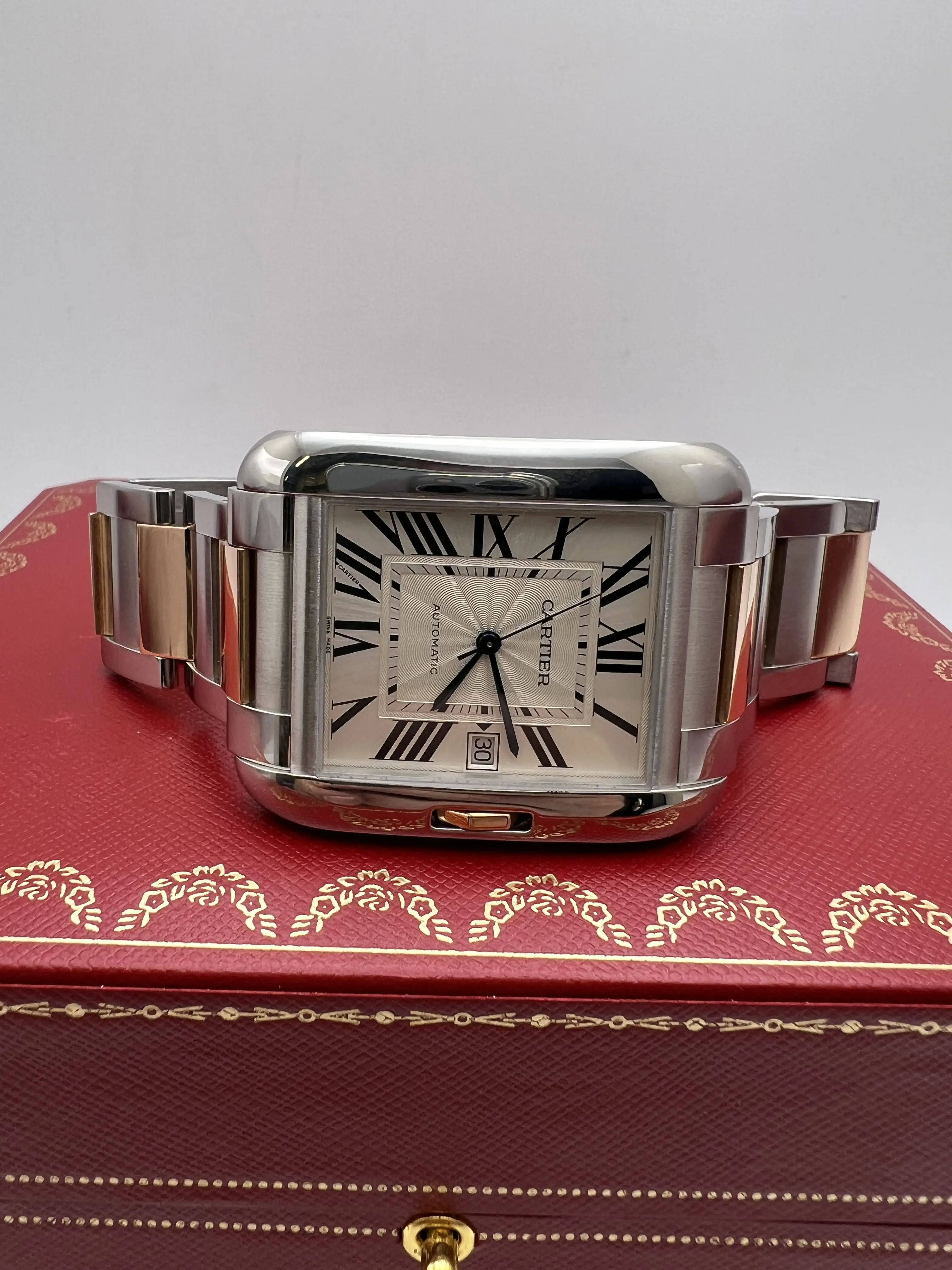 Cartier Tank Anglaise XL 18K Rose Gold & Steel Automatic Watch