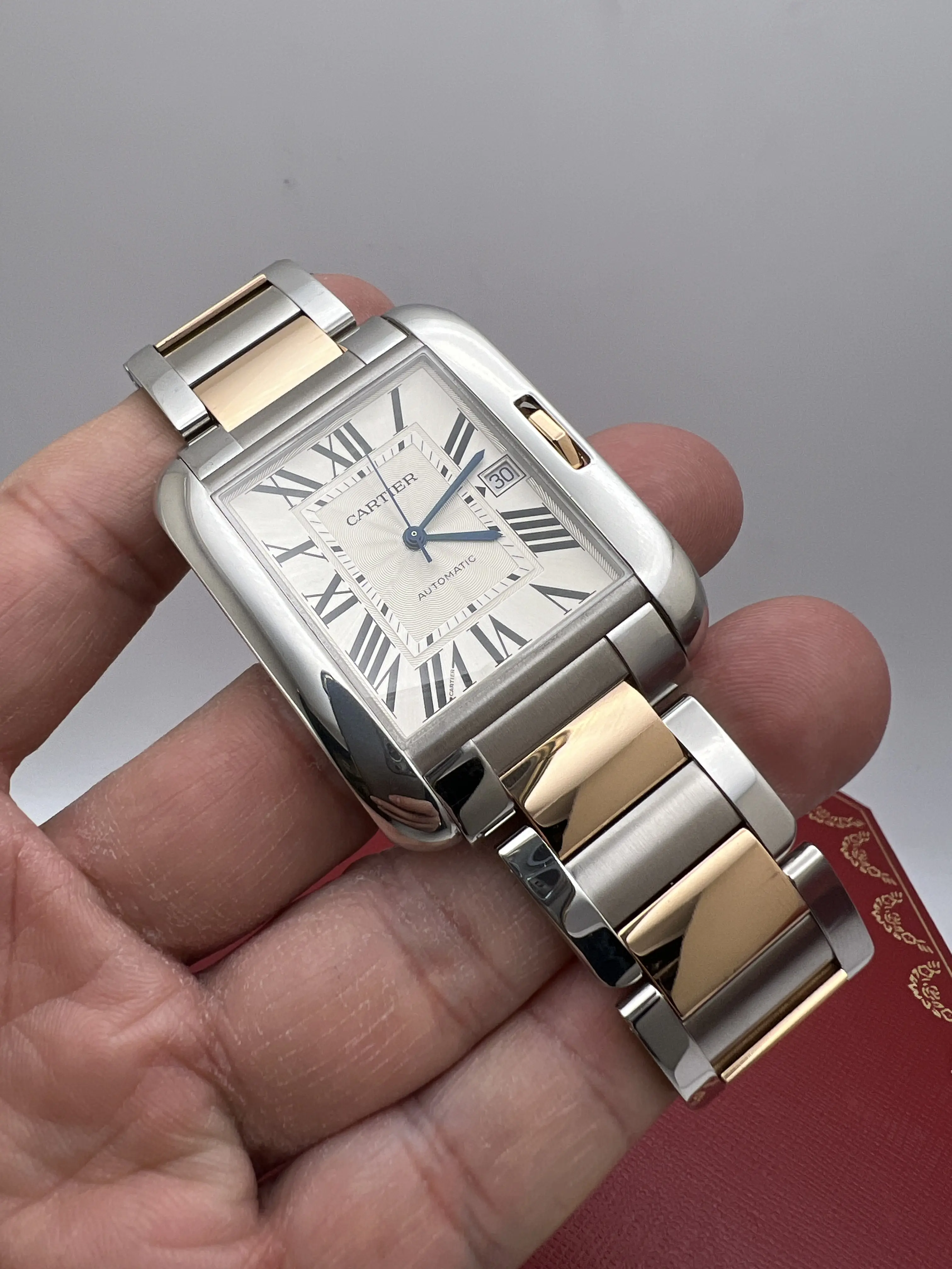 Cartier Tank Anglaise XL 18K Rose Gold & Steel Automatic Watch