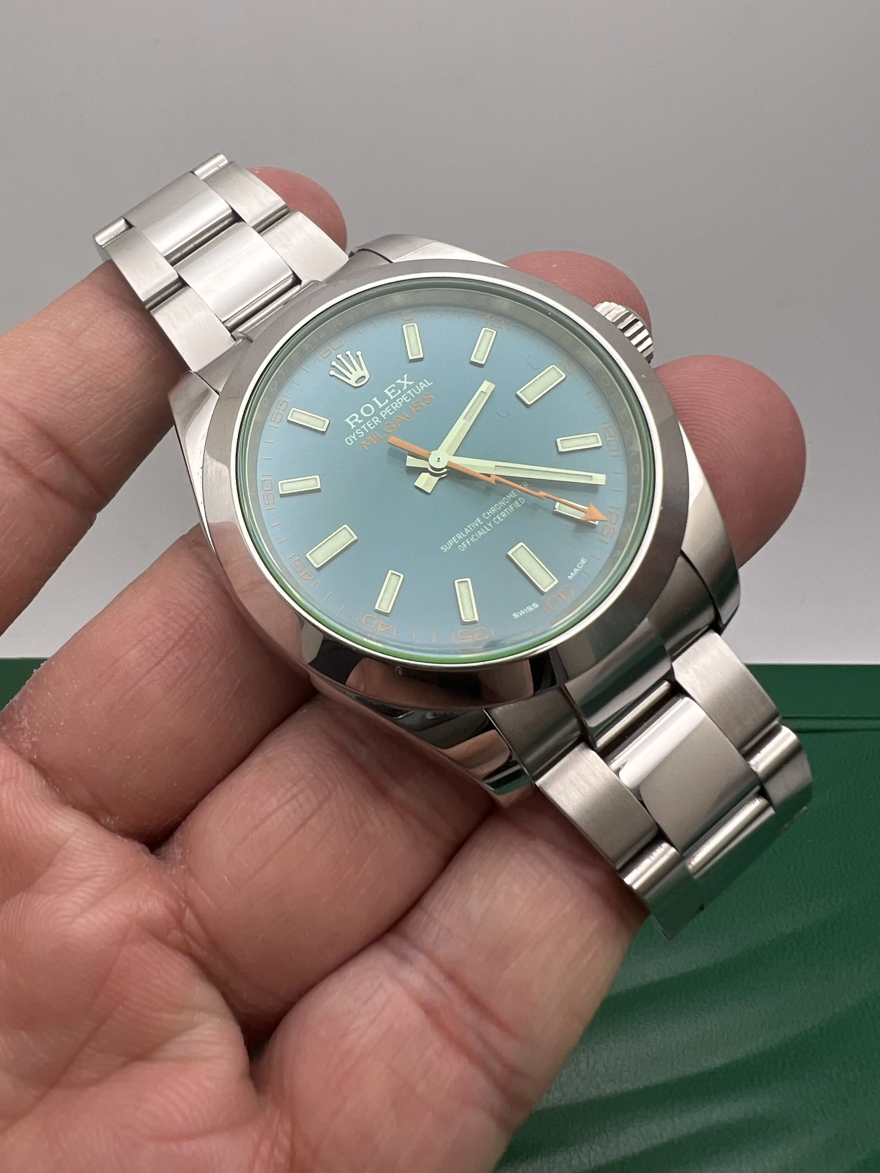 2018 Rolex Milgauss 116400GV 40mm Z-Blue Dial Box Papers