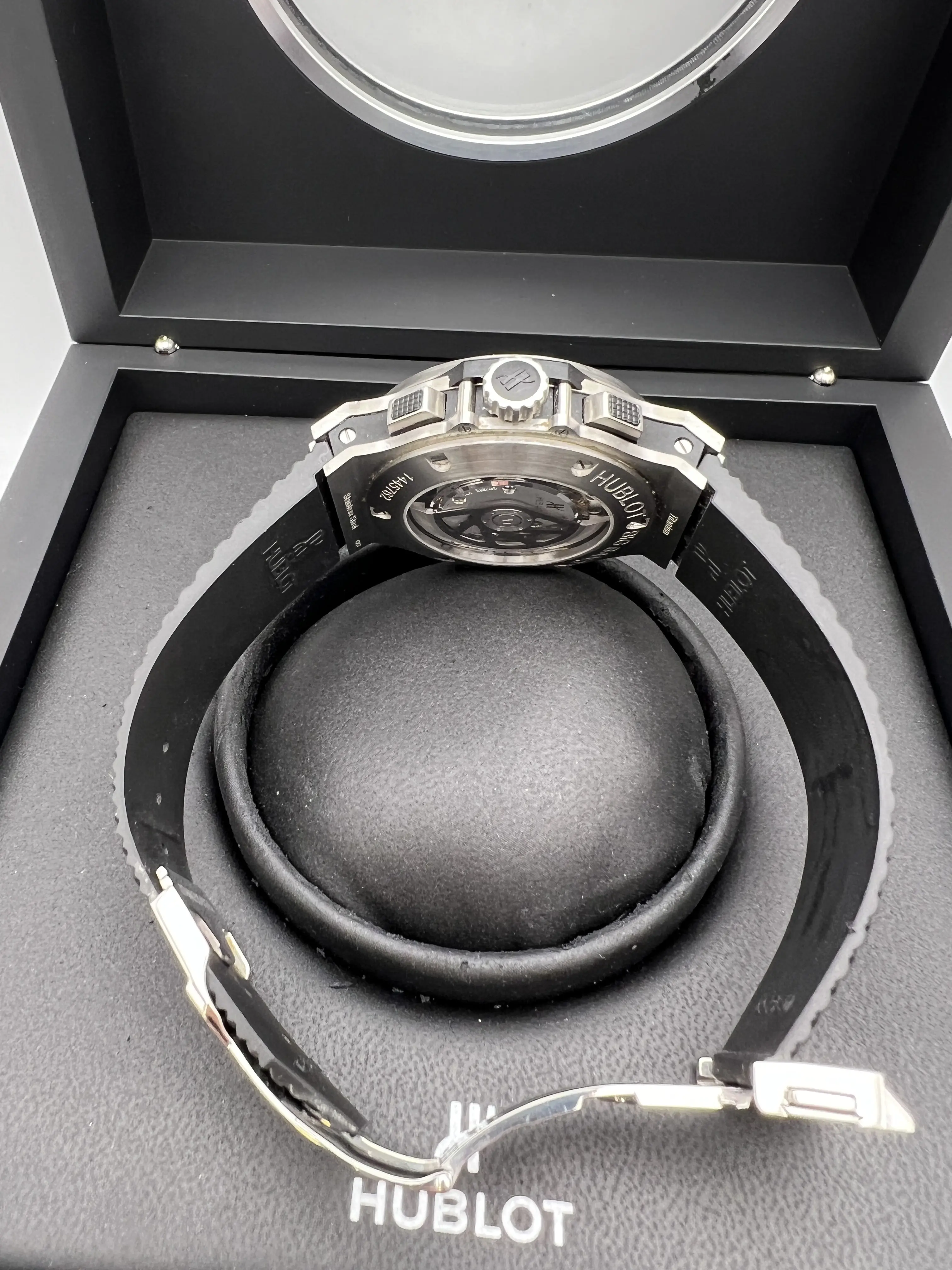 Hublot 44mm Big Bang Factory Diamond Bezel SS Ti Watch Box 301.SX