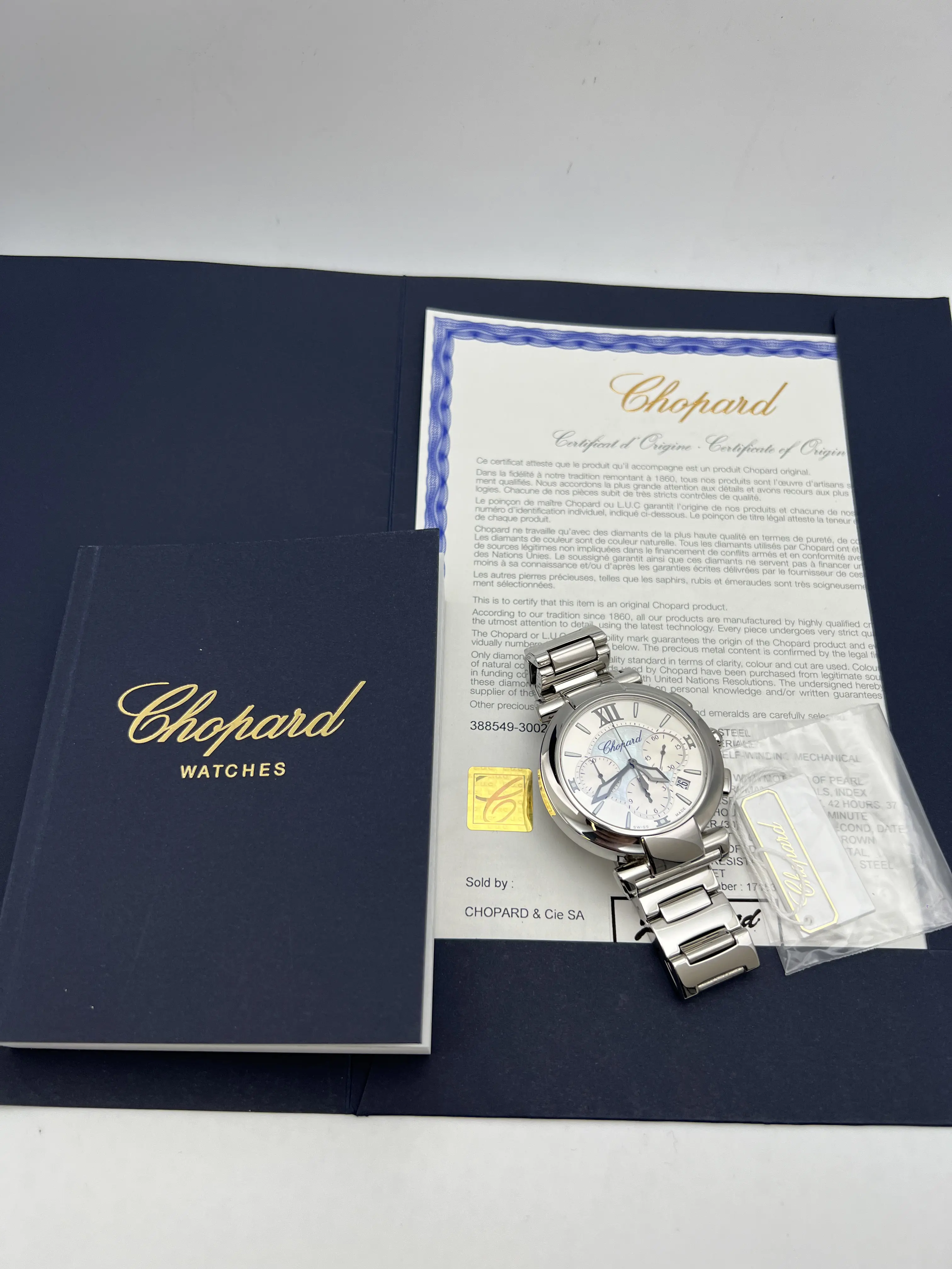 Chopard Imperiale Chronograph 40mm MOP Silver Dial 388549-3002 Box