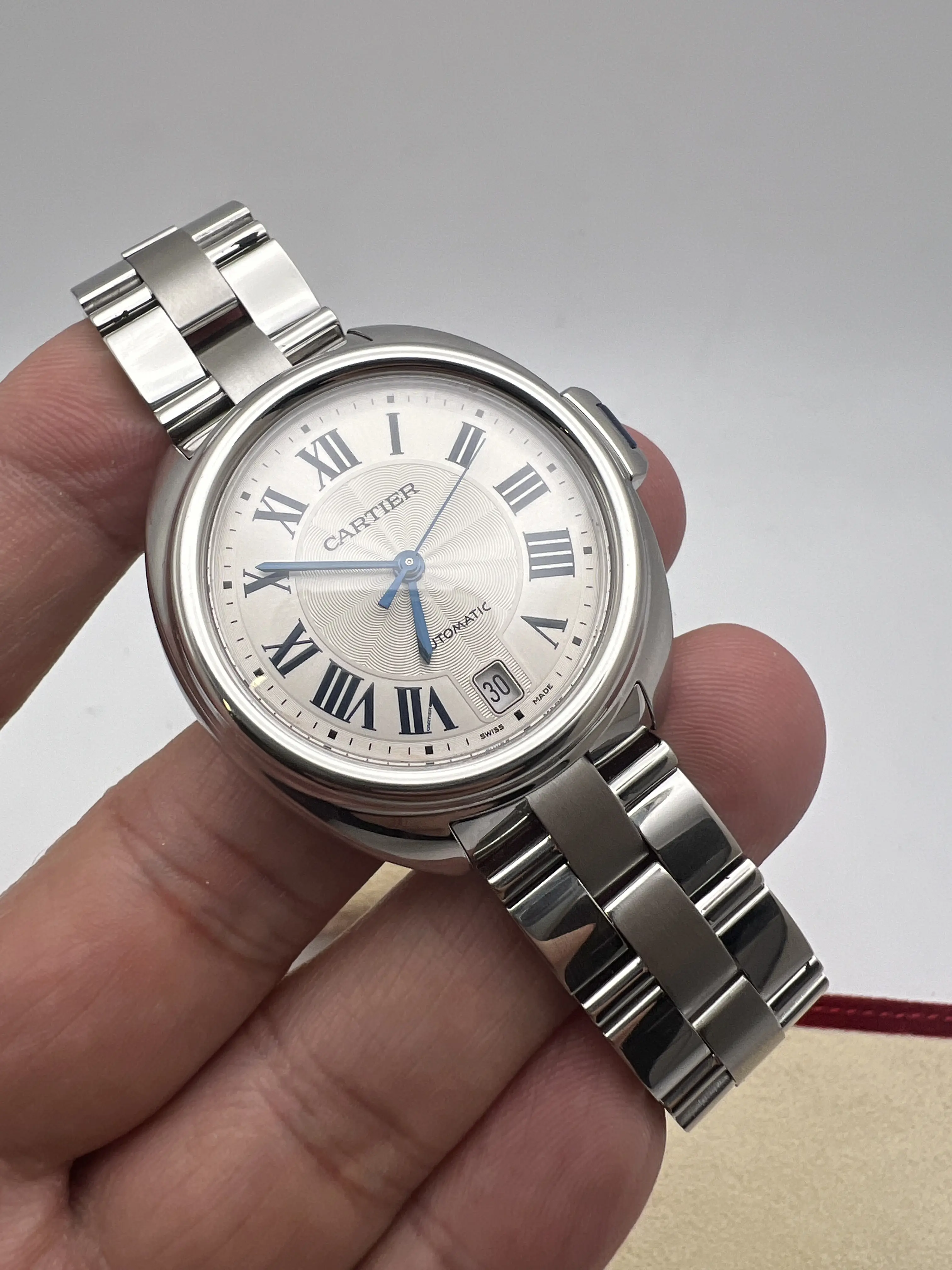 Cle De Cartier 35mm WSCL0006 Silver Dial Blue Roman Numerals | eBay