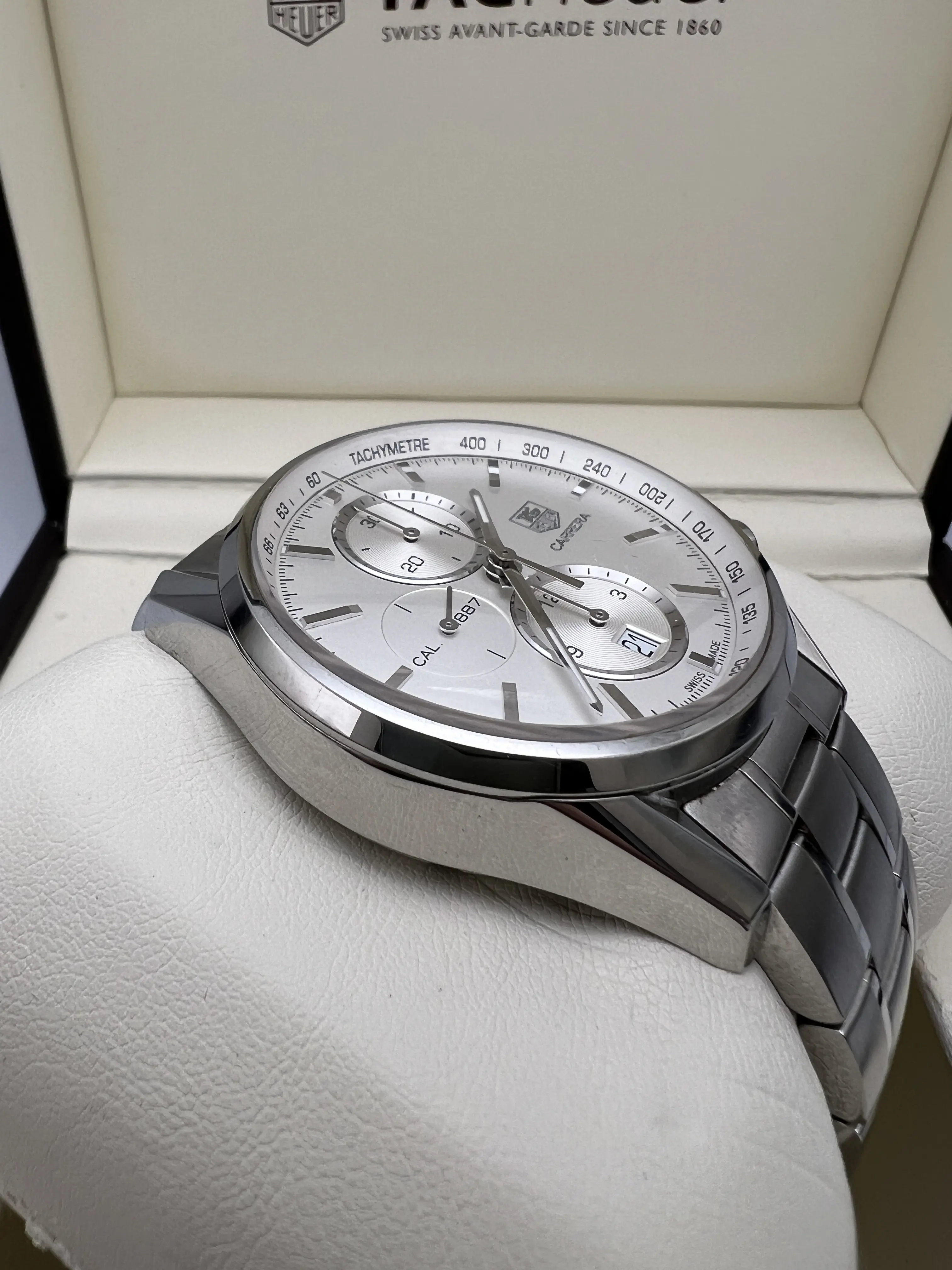 TAG Heuer Carrera Calibre 1887 41mm Chronograph Silver Dial