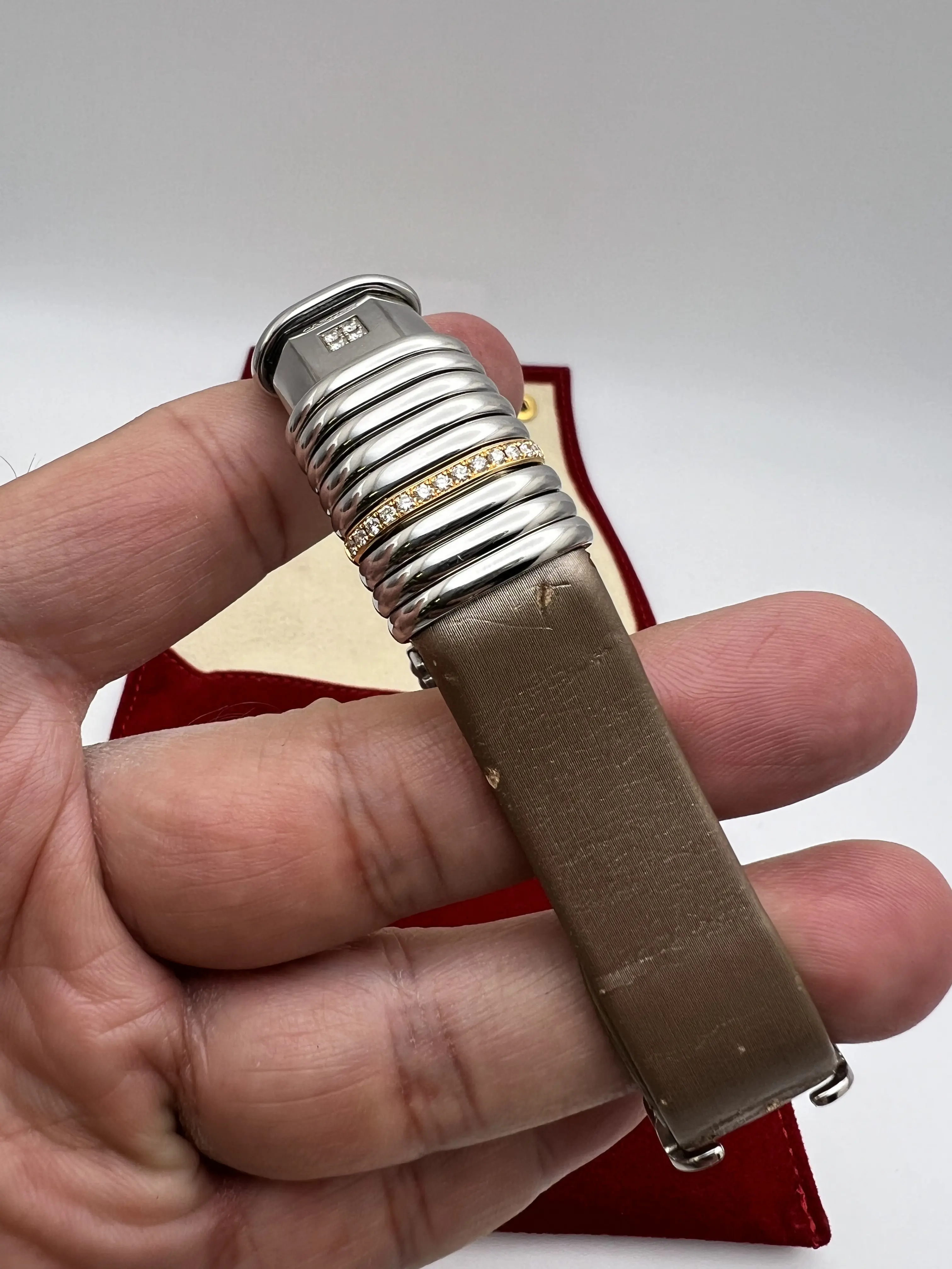 Cartier Declaration WT000830 18K Rose & Titanium Leather Quartz