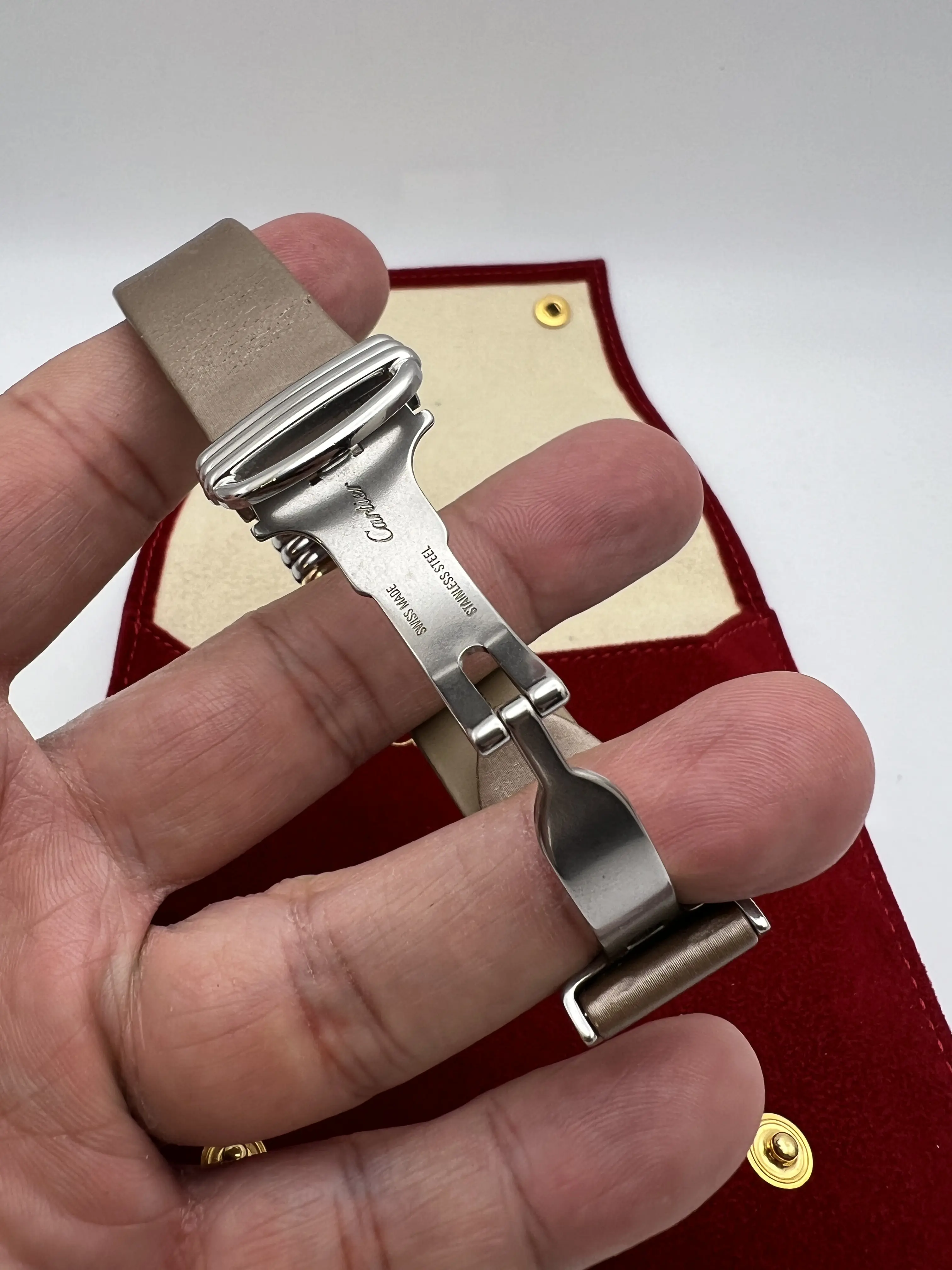 Cartier Declaration WT000830 18K Rose & Titanium Leather Quartz