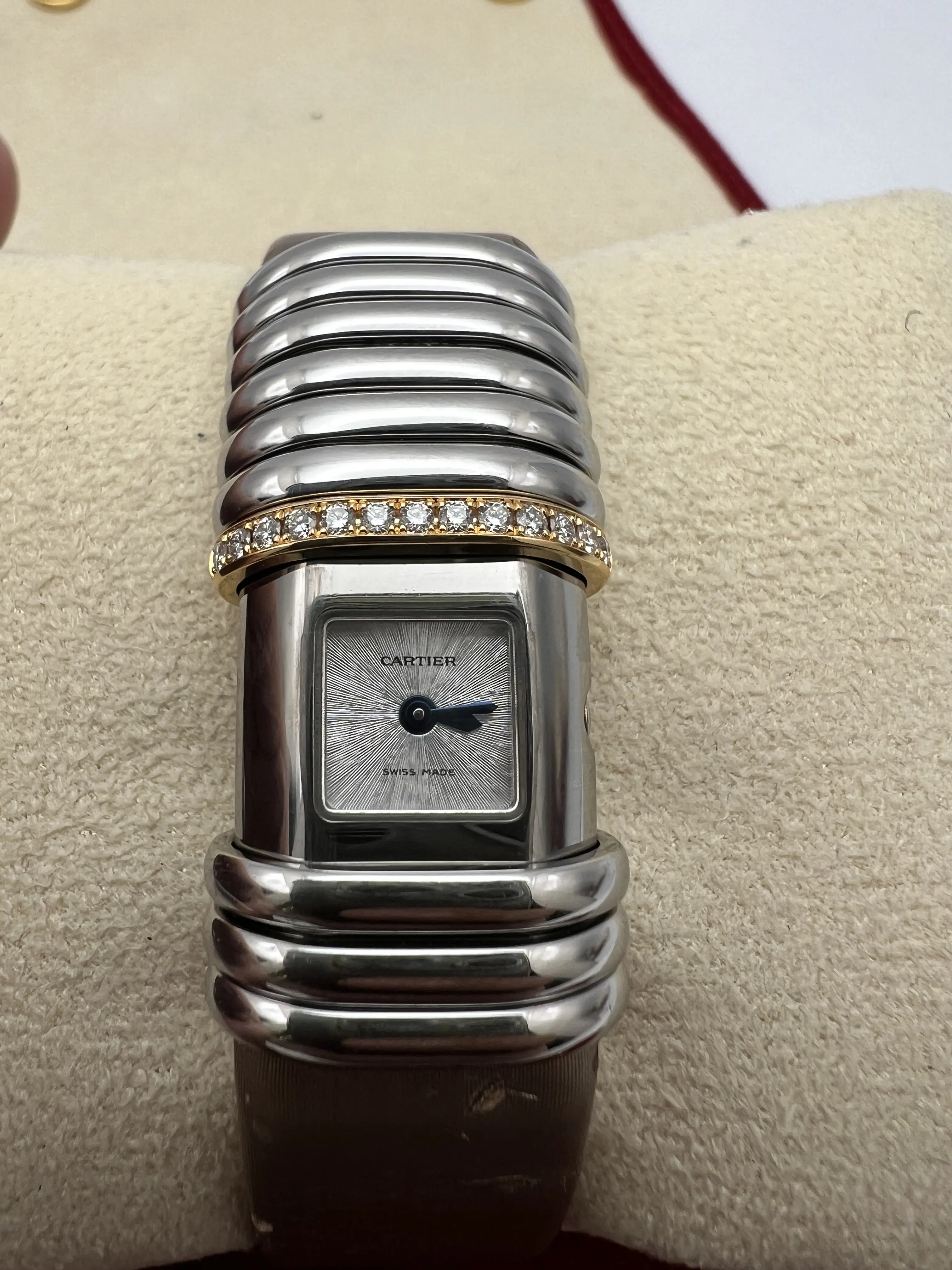 Cartier Declaration WT000830 18K Rose & Titanium Leather Quartz