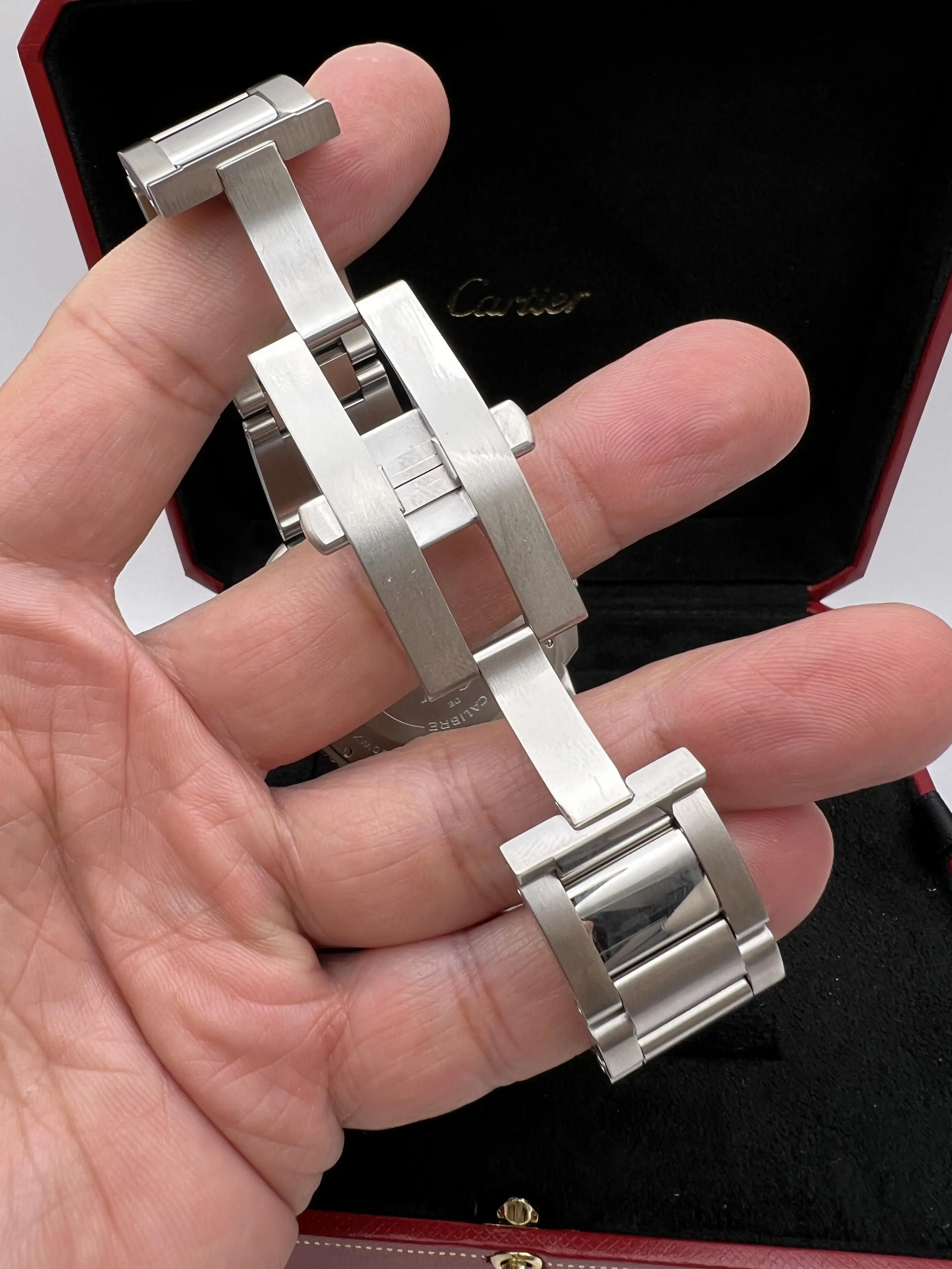 Cartier バングル ステンレススチール シルバー/ブラック Cartier Calibre de Cartier Steel Black Dial 42mm W7100056 - Make