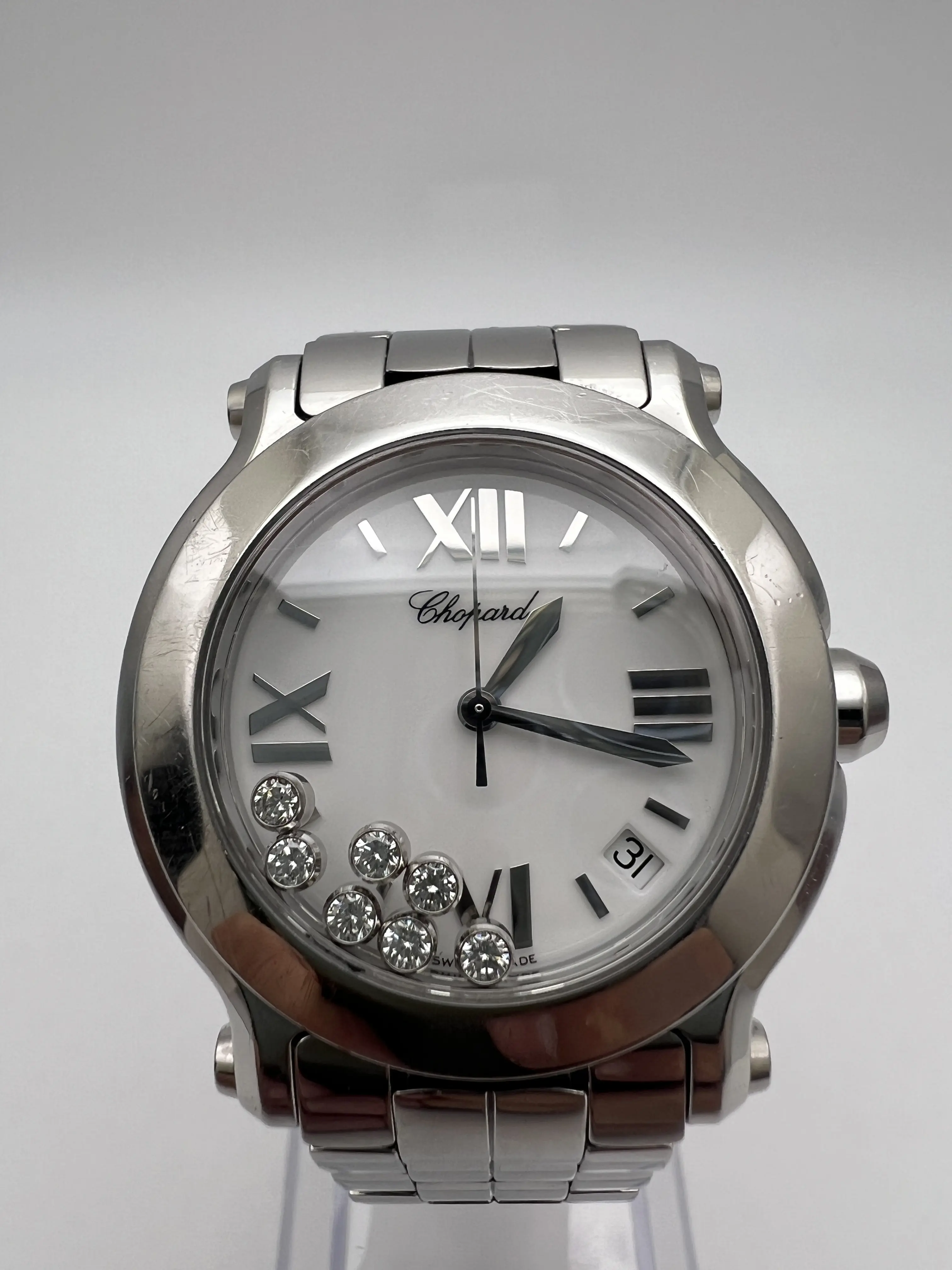 【人気ショップが最安値挑戦！】 8475 Sport Happy Chopard 36mm Diamonds Floating 7 Steel ルアー・フライ