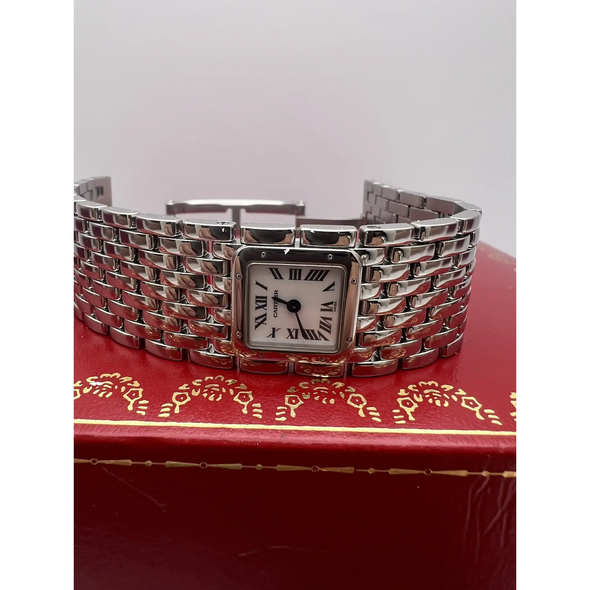 Cartier Panthère Ruban W61001T9 Pink Mother of Pearl Watch 