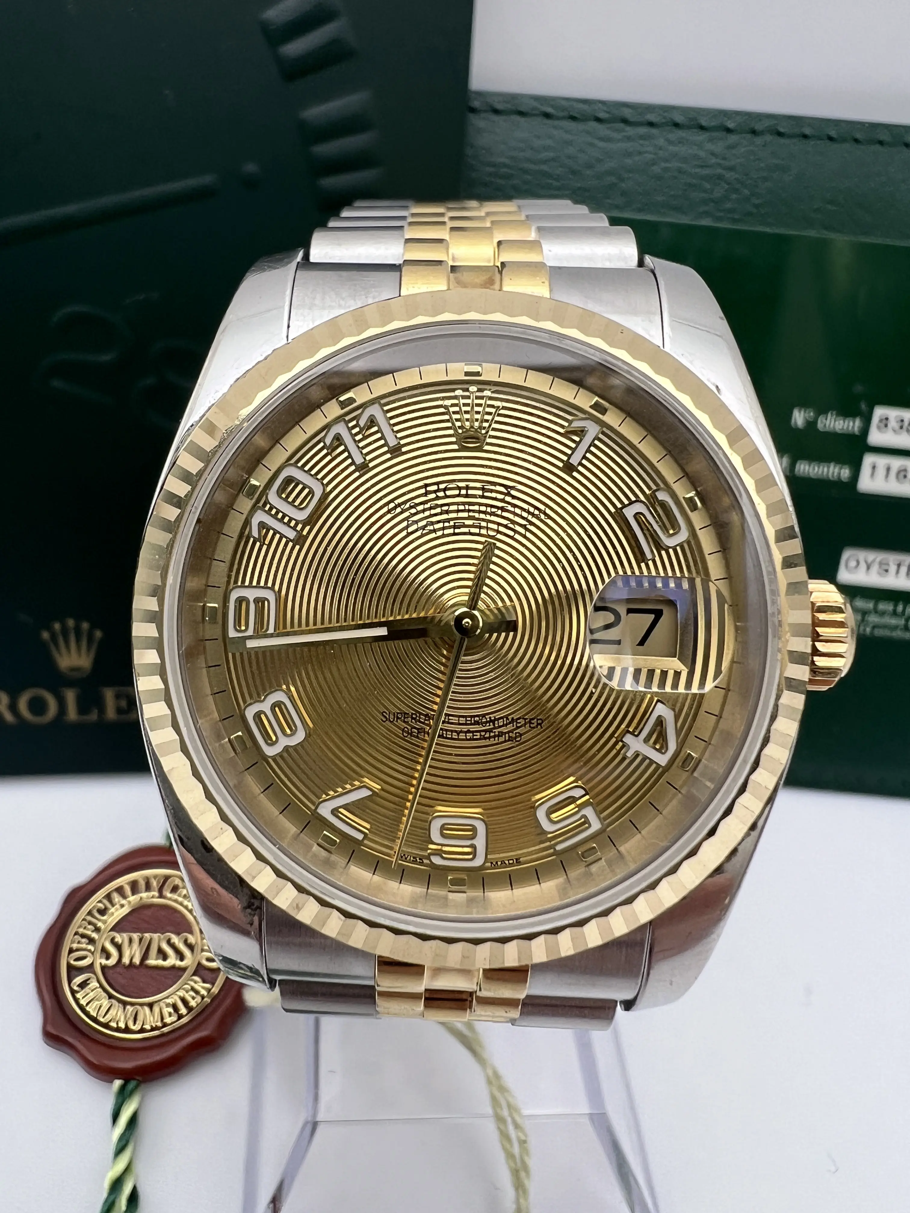 Rolex Datejust 116233 36mm Concentric Champagne Arabic Dial