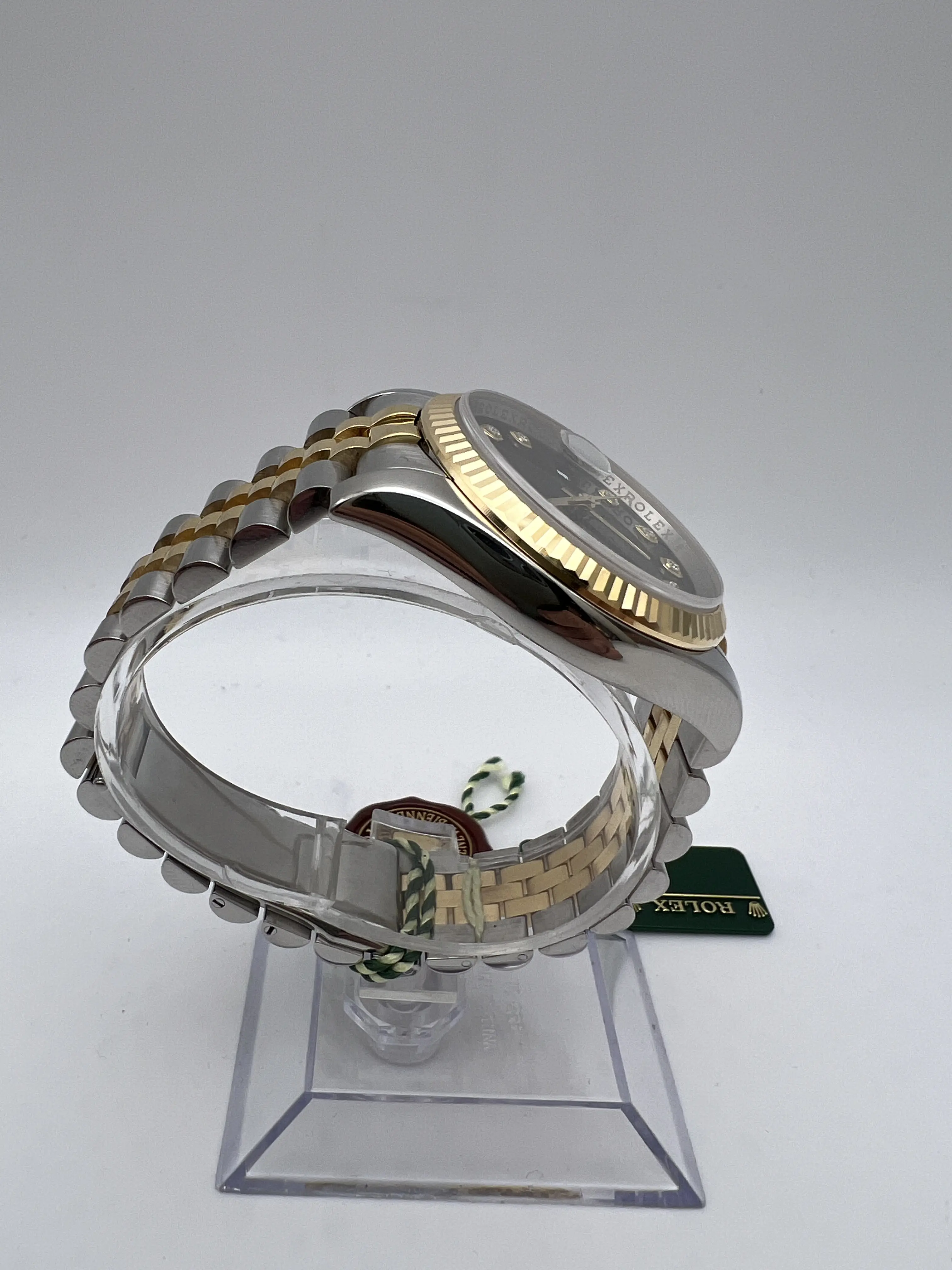 りー　1100g×2個 Rolex Datejust 36mm 116233G 18K Fluted Black Diamond Dial