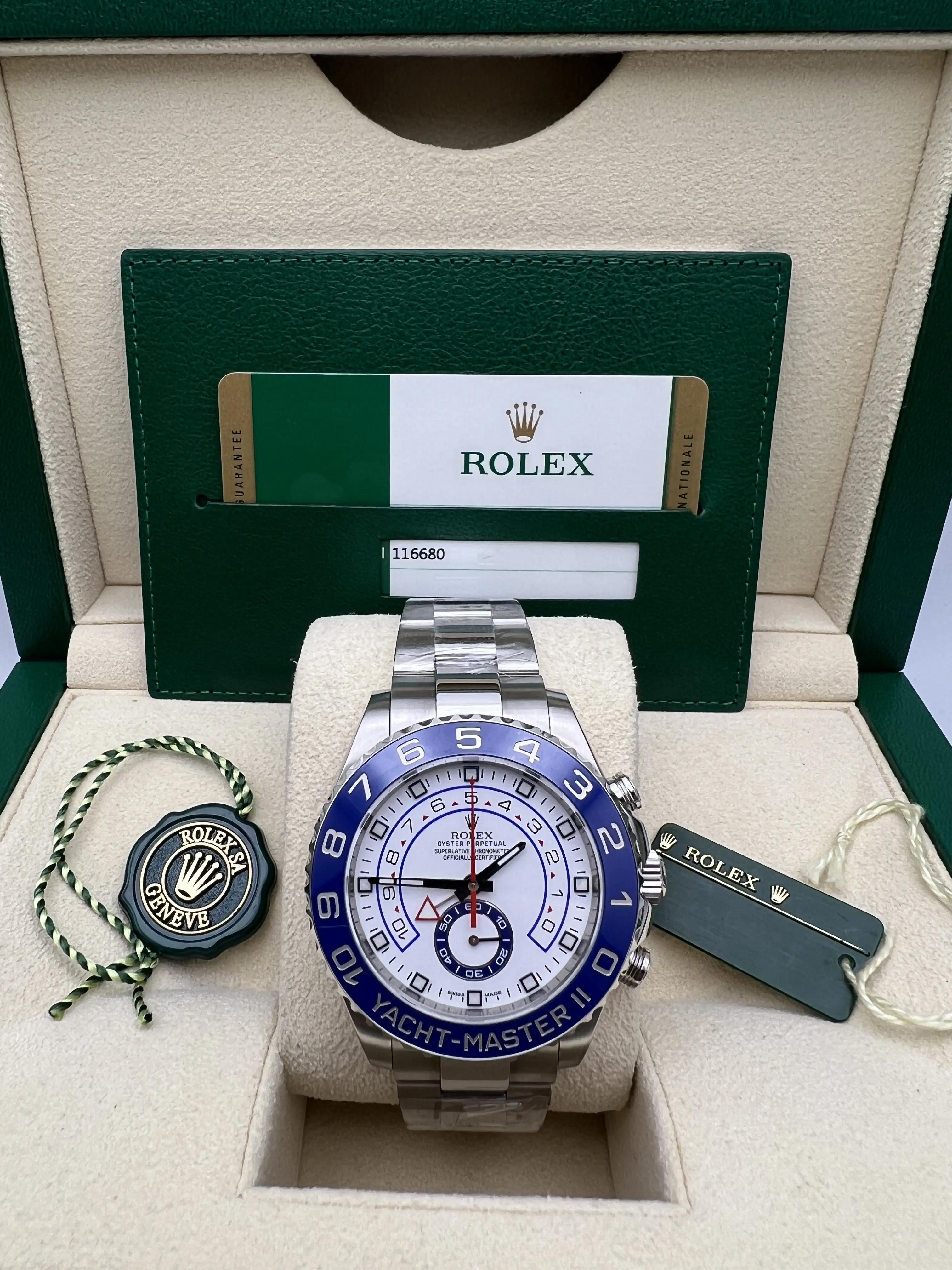 Pristine Rolex Yacht-Master II 44mm 116680 Blue Ceramic Bezel