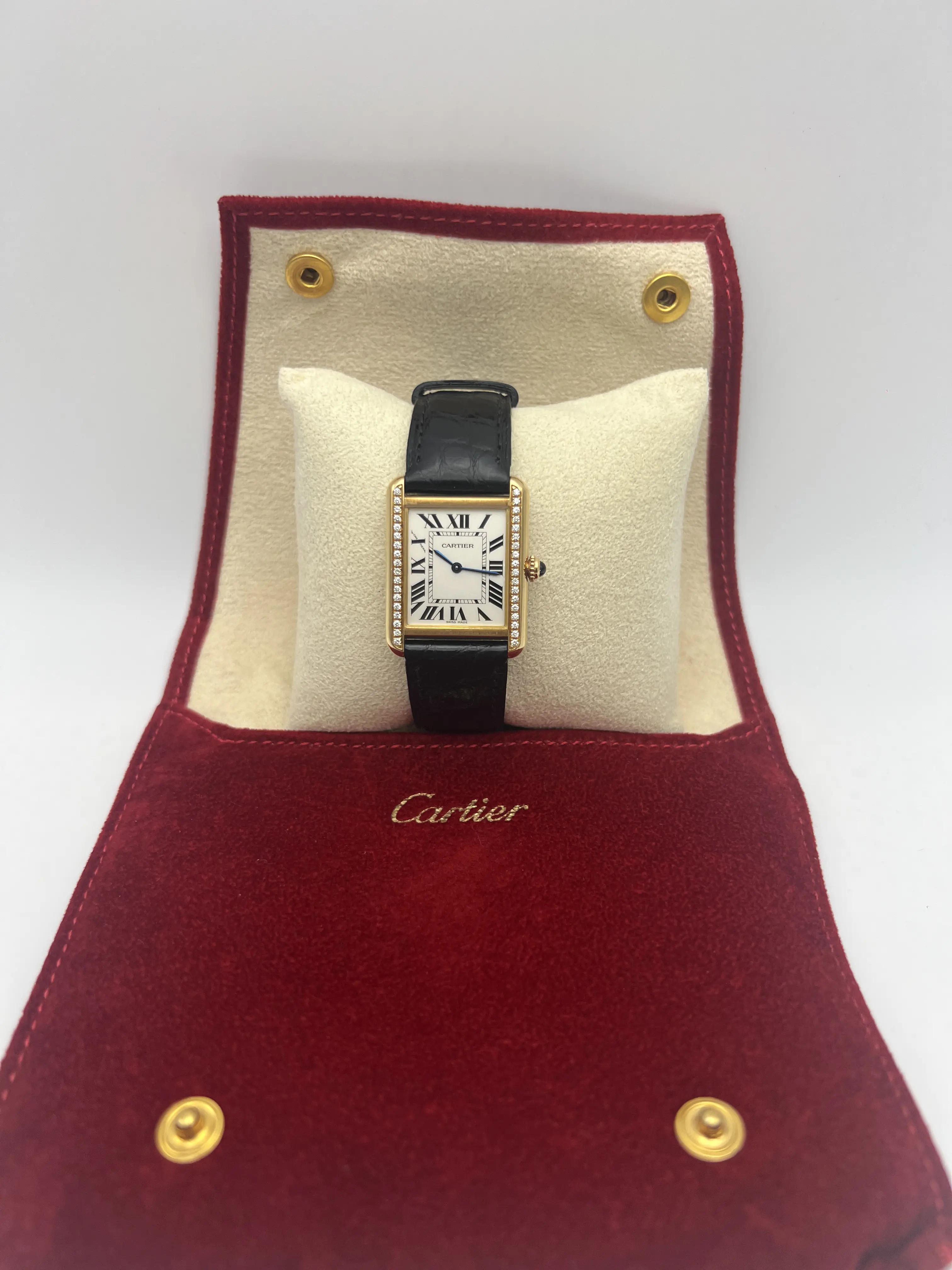 Cartier Tank Solo 18K Yellow Gold Women's Watch W1018755 Custom