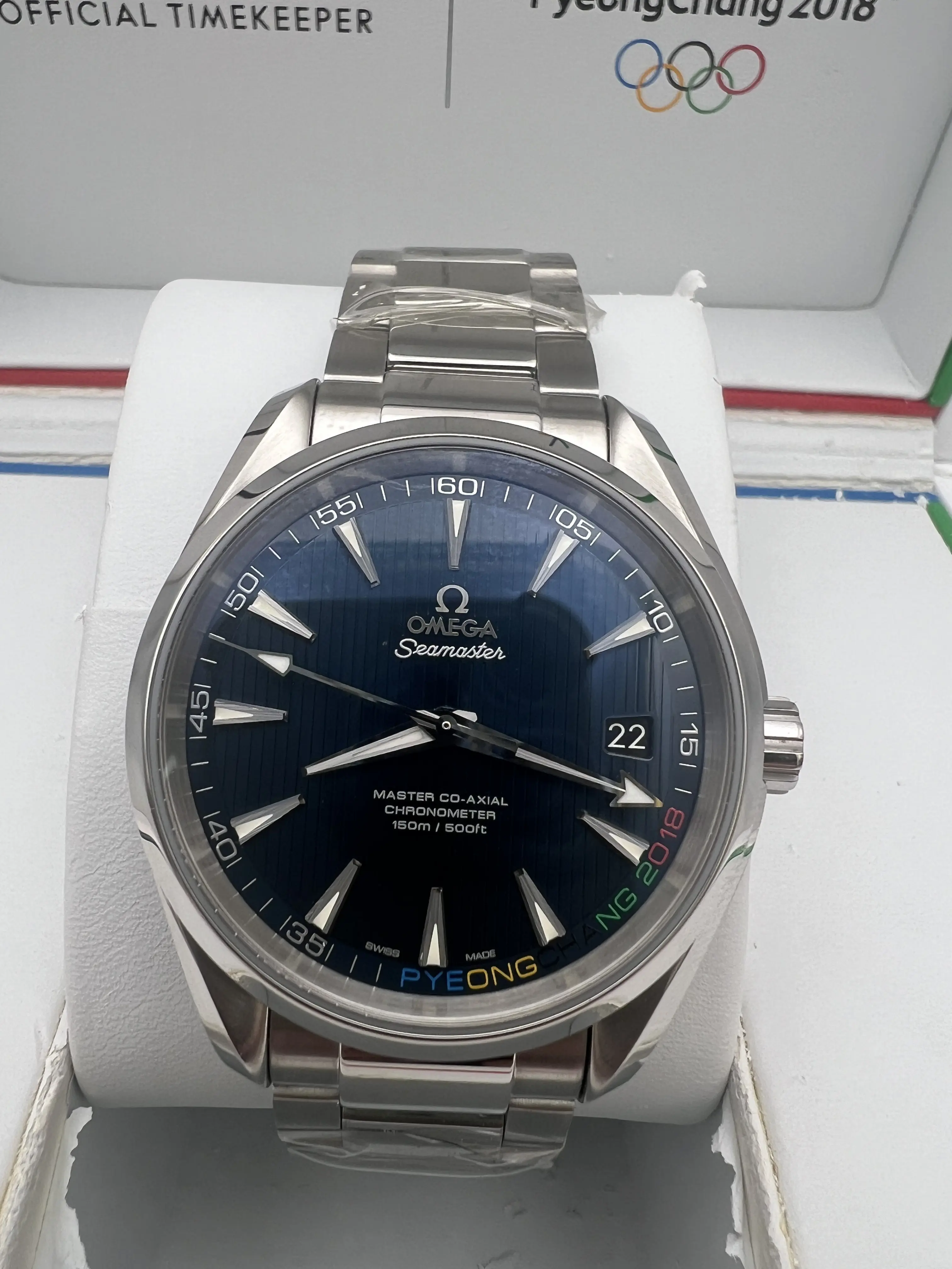 OMEGA Seamaster Professional ボーイズ Omega Seamaster 522.10.42.21.03.001 Blue Dial PyeongChang Olympics