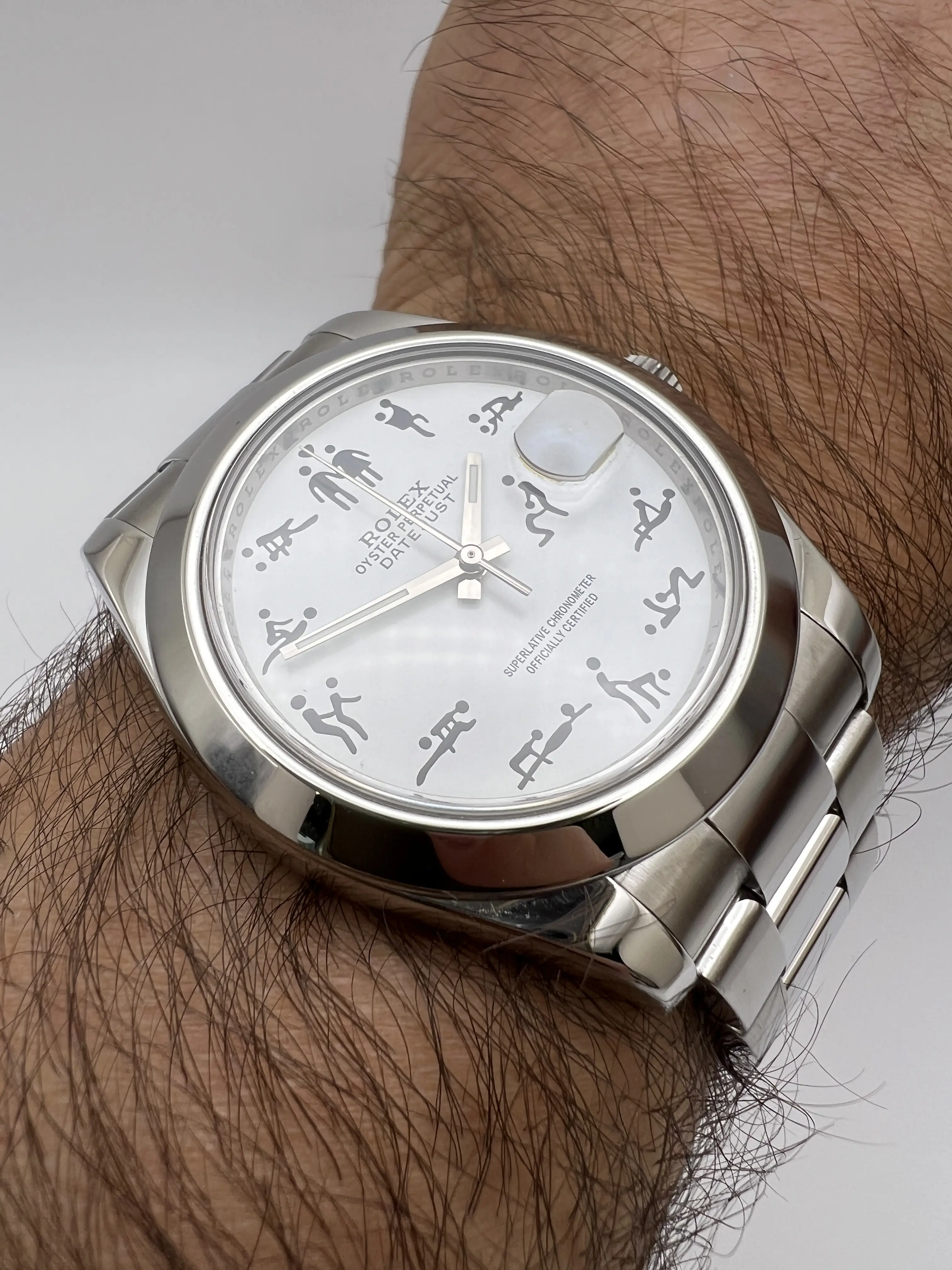 Rolex Datejust II 41mm 116300 Custom White Erotic Kama Sutra Dial