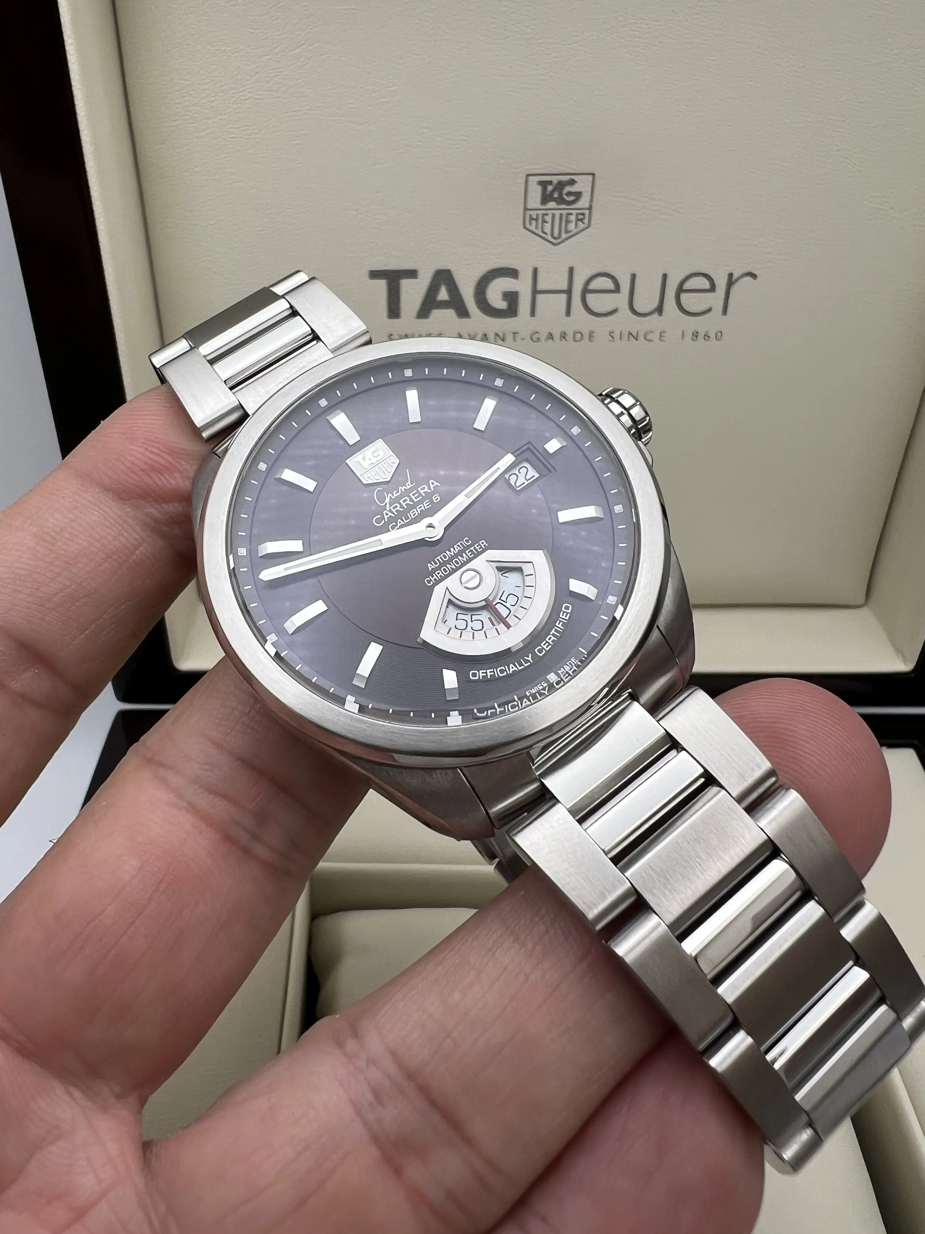 TAG Heuer Grand Carrera WAV511C.FC6 TAG Heuer Grand Carrera 40mm Brown Chocolate Dial Box Papers
