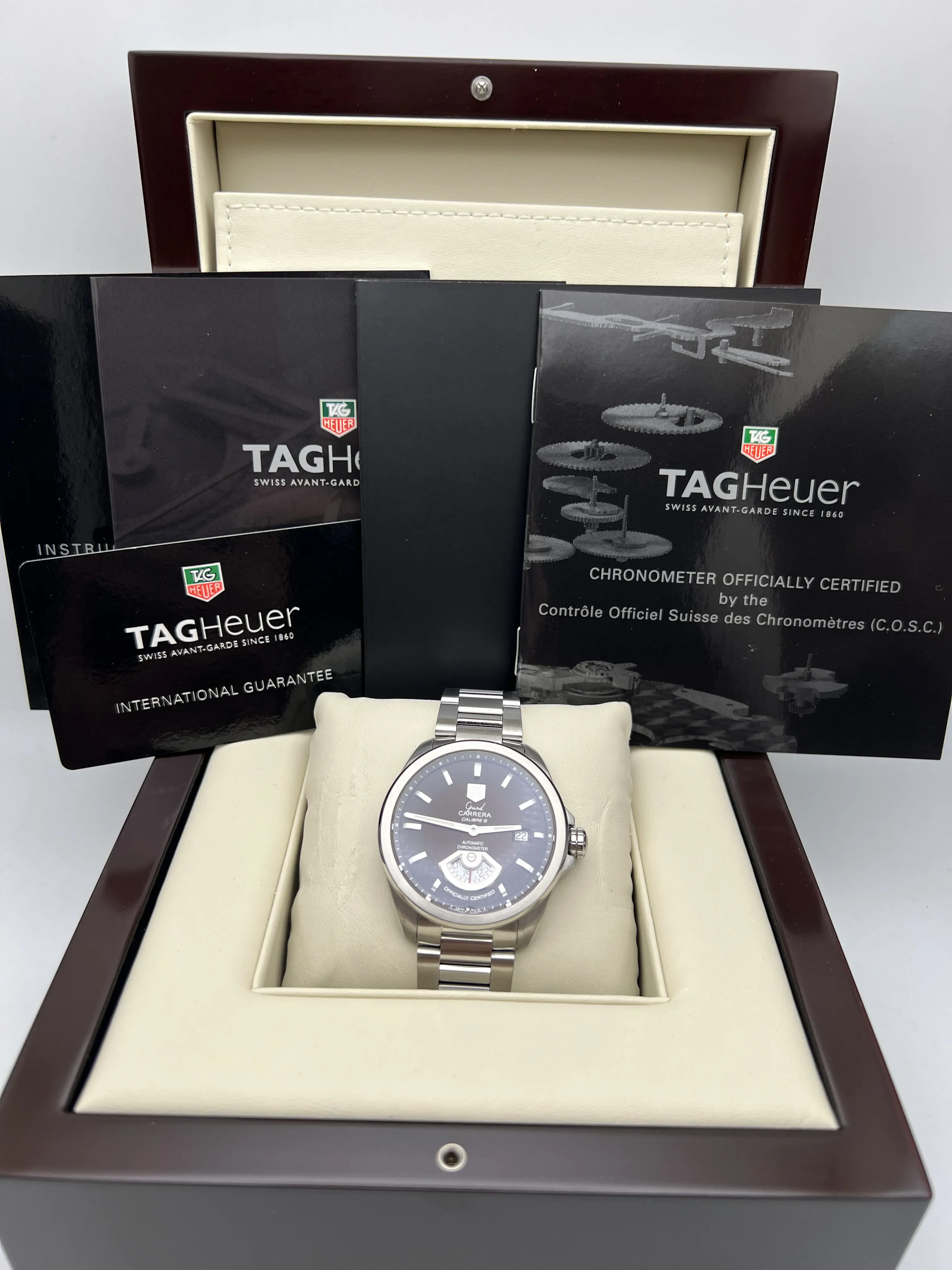 TAG Heuer Grand Carrera 40mm Brown Chocolate Dial Box Papers