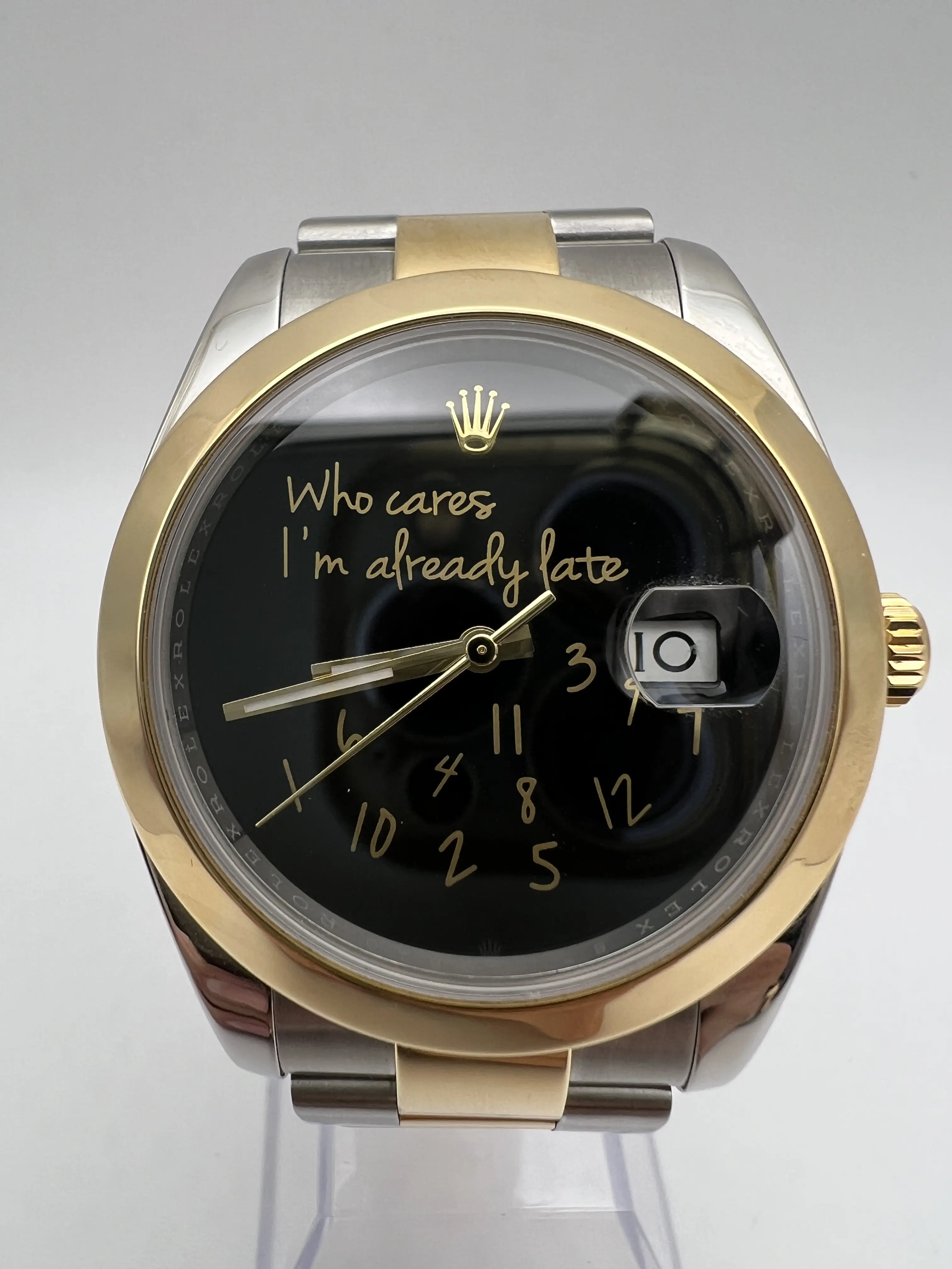 Rolex Datejust 41 126303 18K Custom Who Cares I'm Already Late