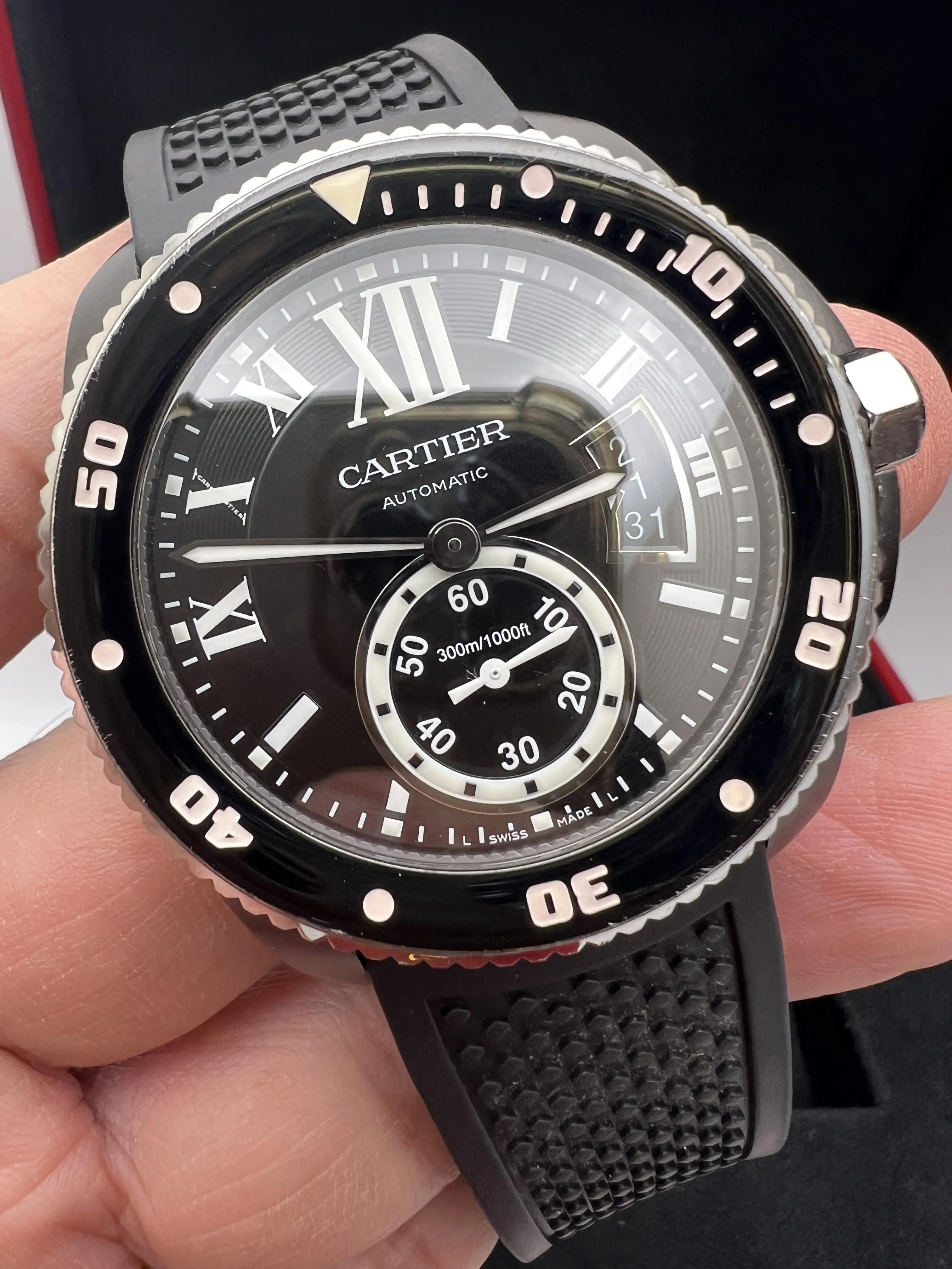 Cartier Calibre Diver 42mm Black ADLC Ceramic Bezel WSCA0006 Box