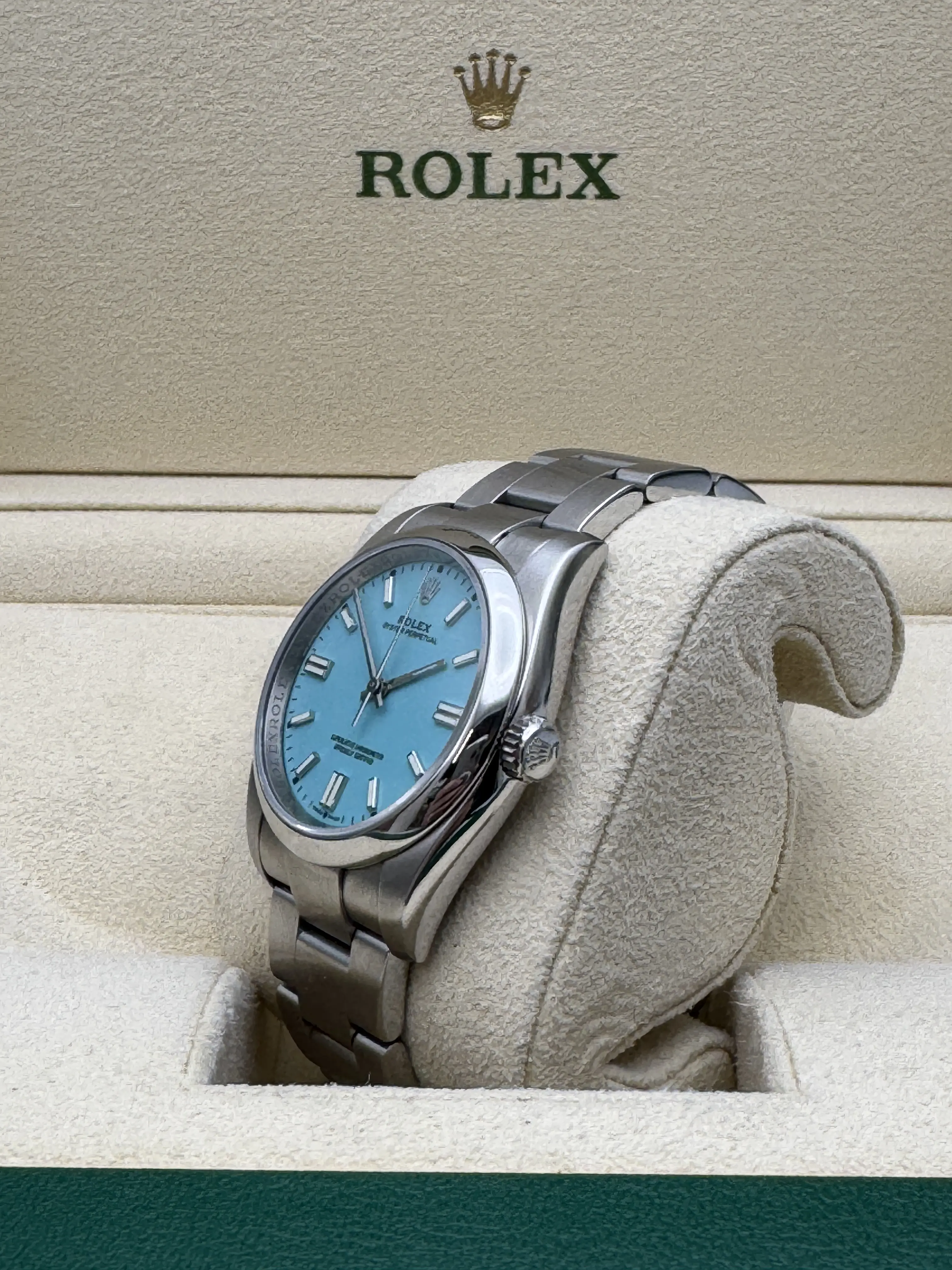 Rolex Oyster Perpetual 116000 36mm Custom Turquoise Dial Box
