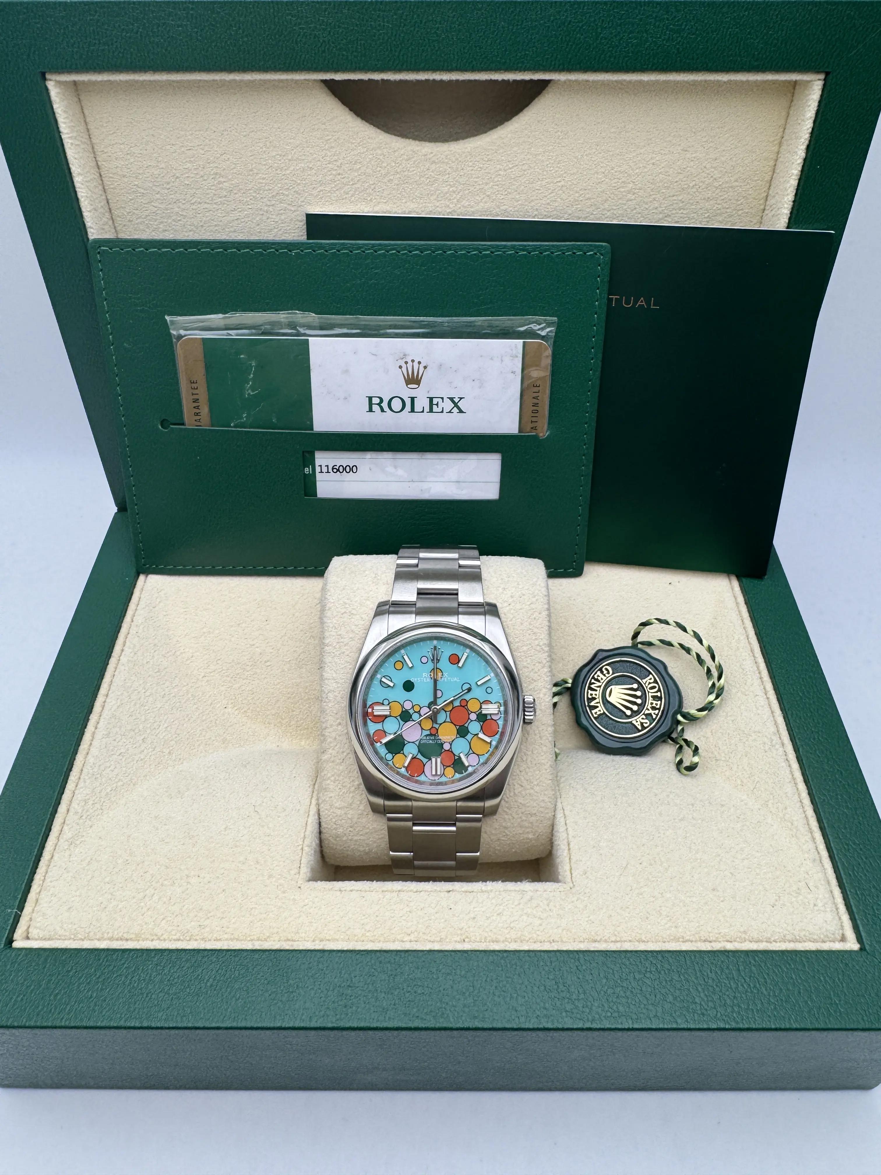 Rolex Oyster Perpetual 116000 36mm Custom Celebration Dial Box