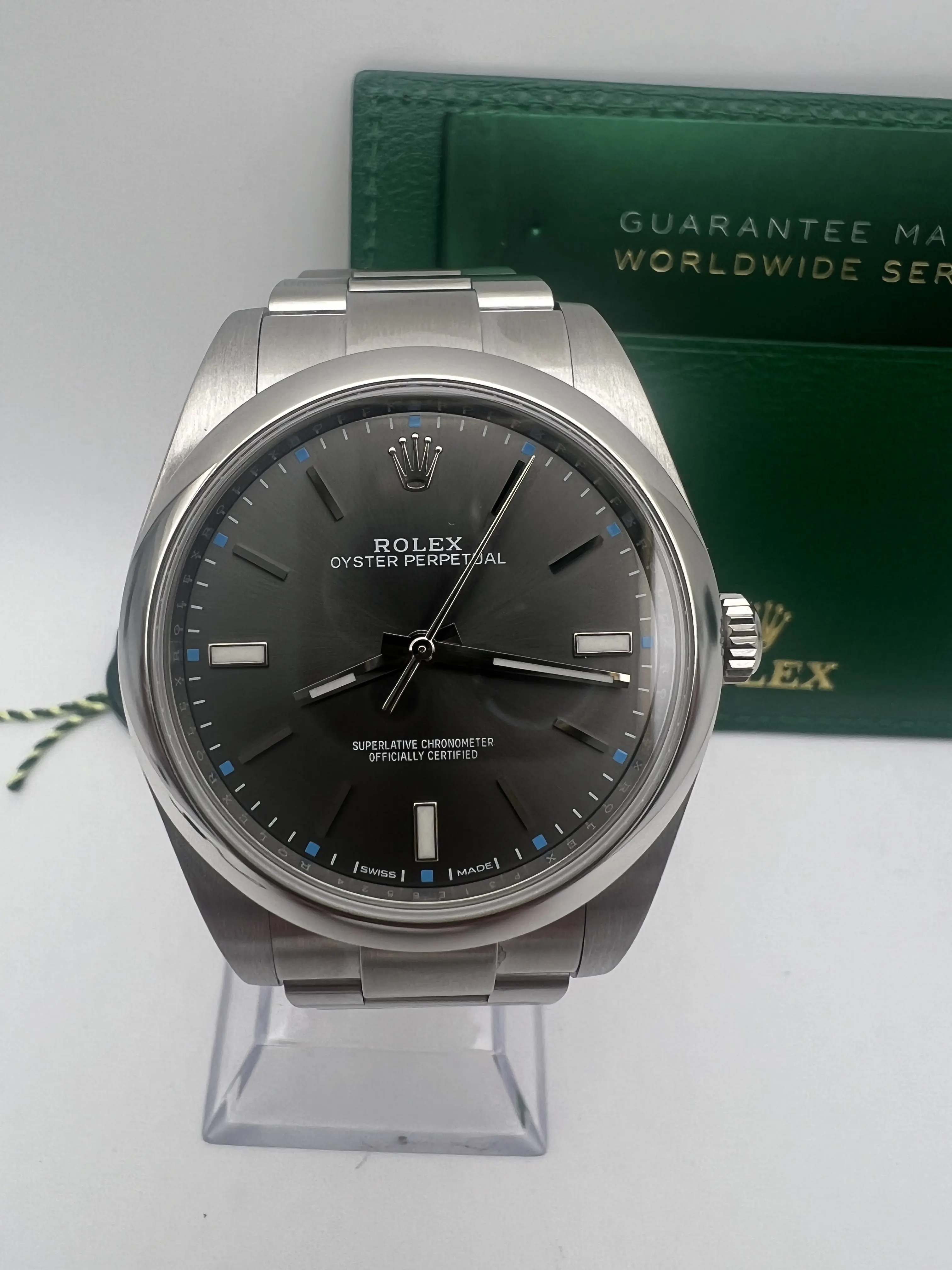 Rolex Oyster Perpetual 39mm 114300 Rhodium Grey Dial | eBay