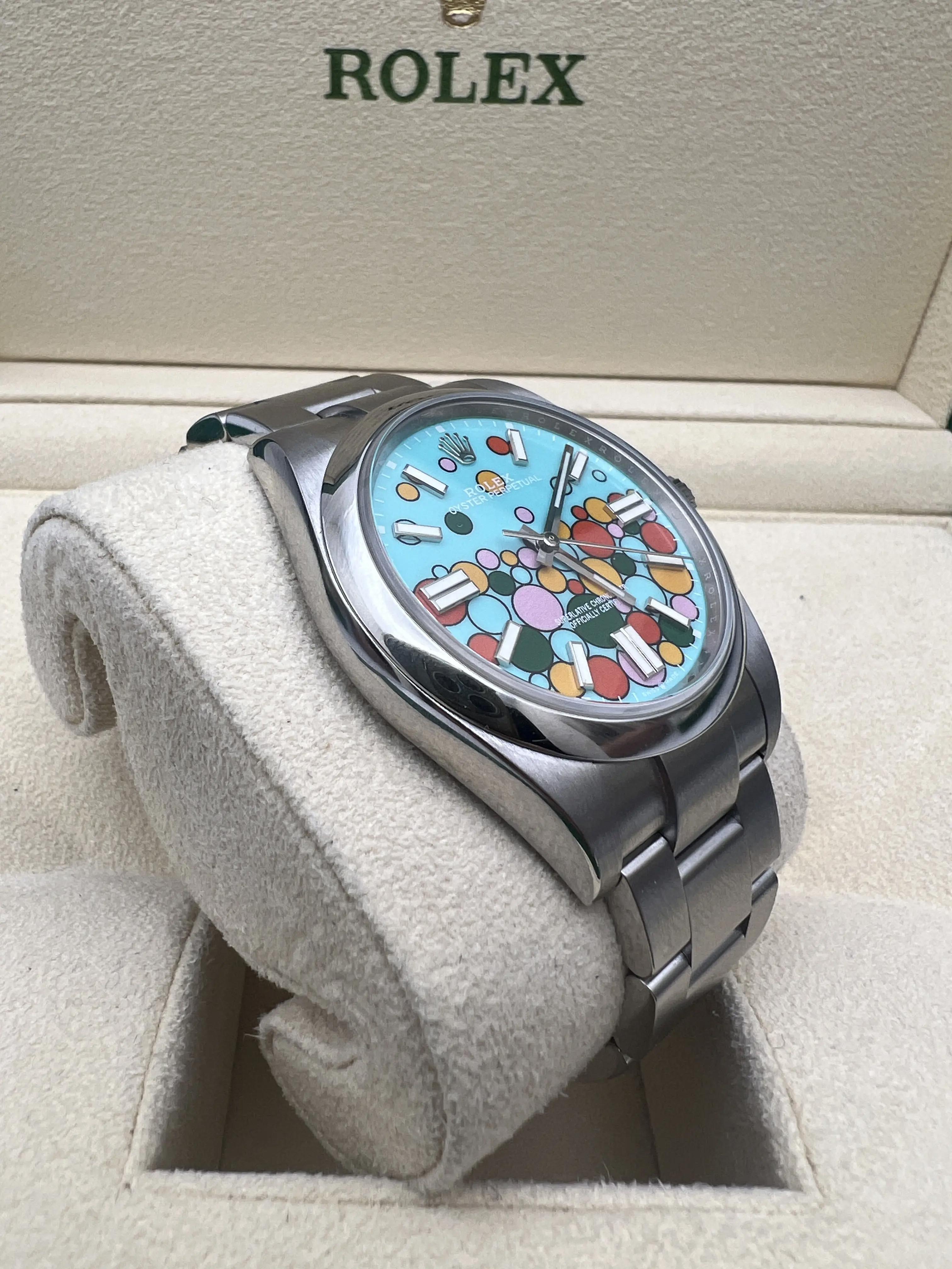 Rolex Oyster Perpetual 39mm 114300 Custom Celebration Dial Box Set