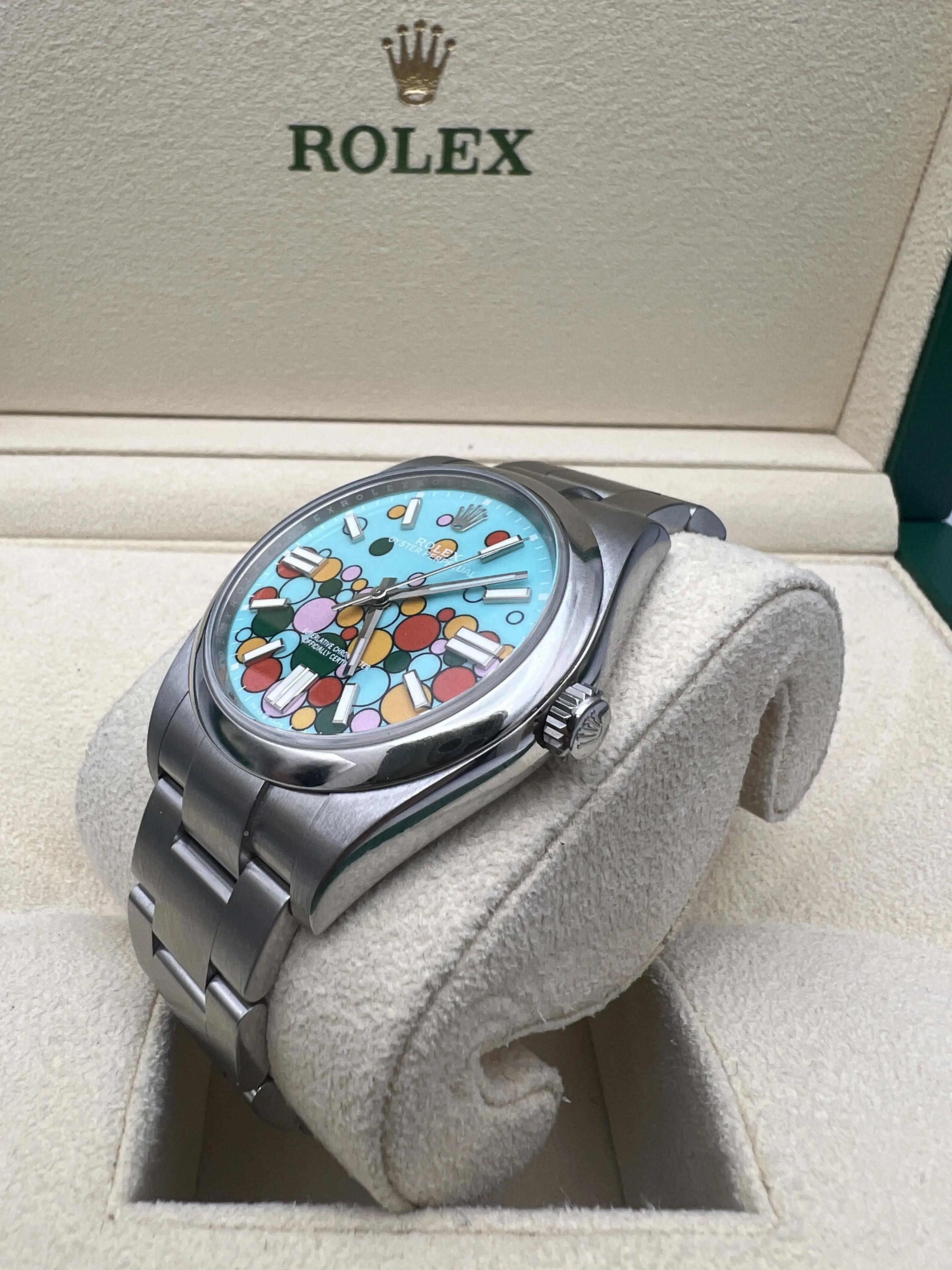 Rolex Oyster Perpetual 39mm 114300 Custom Celebration Dial Box Set
