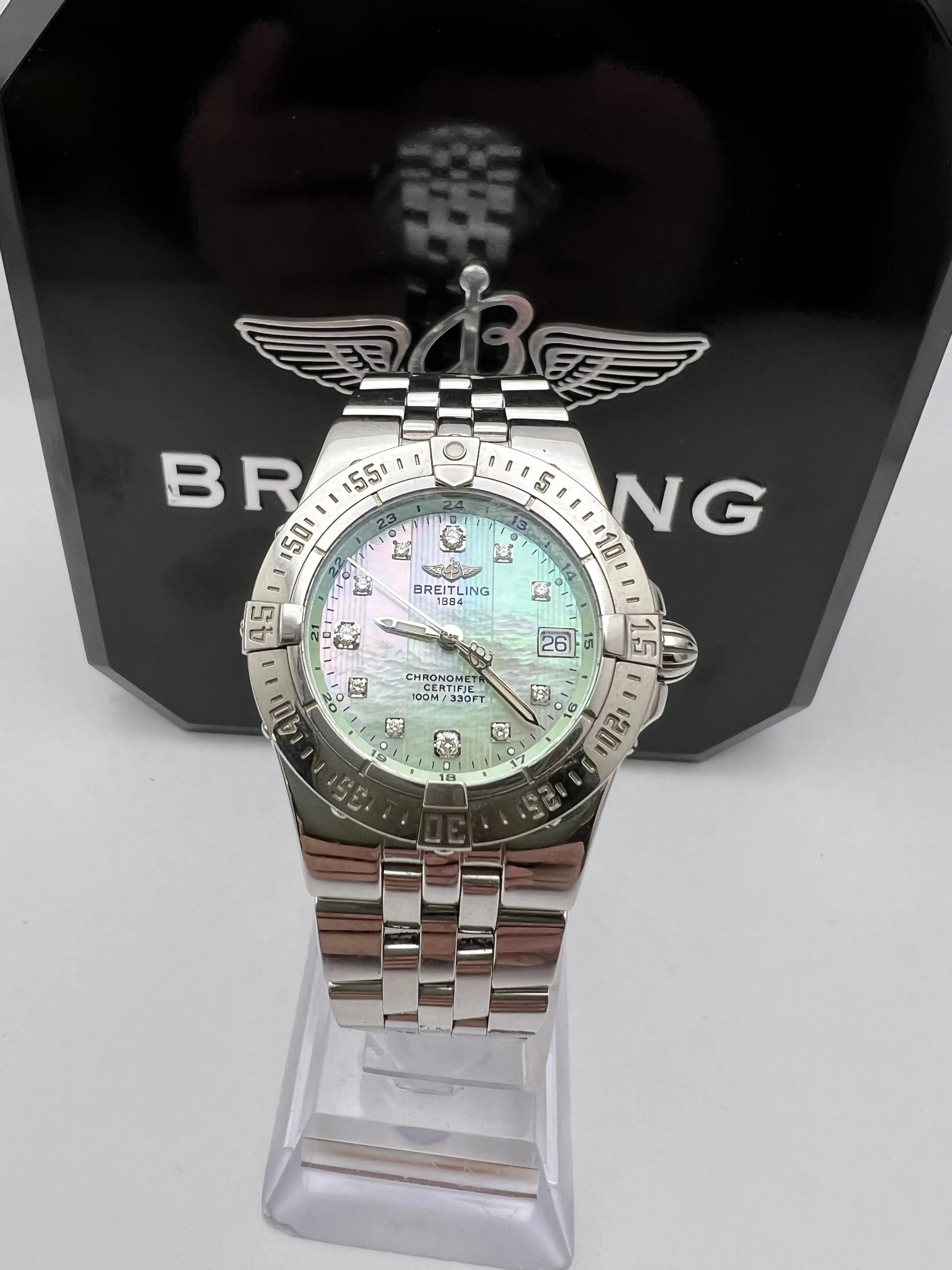 Breitling Starliner 30mm A71340 Green Mother Of Pearl Diamond Dial