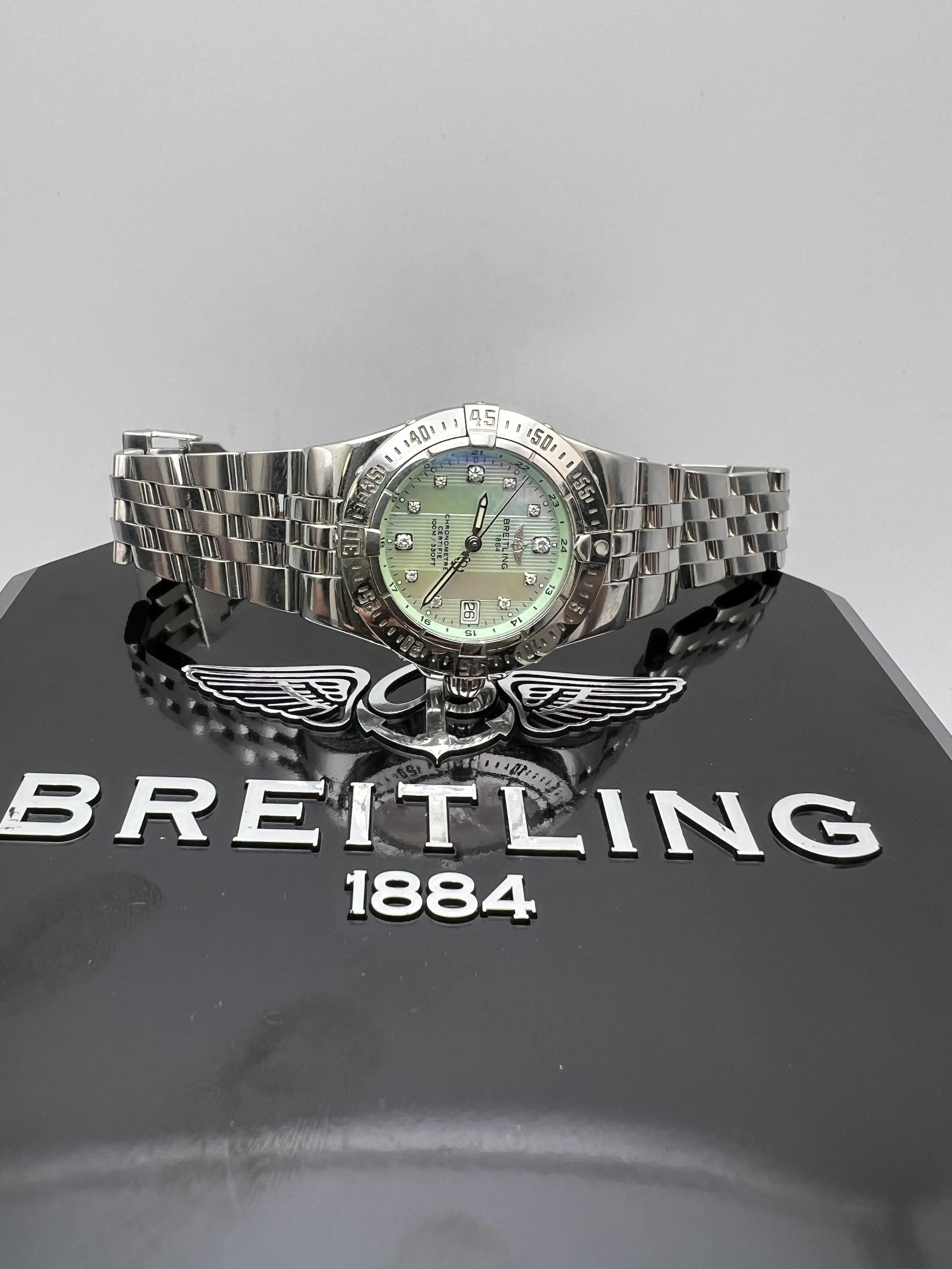 Breitling Starliner 30mm A71340 Green Mother Of Pearl Diamond Dial