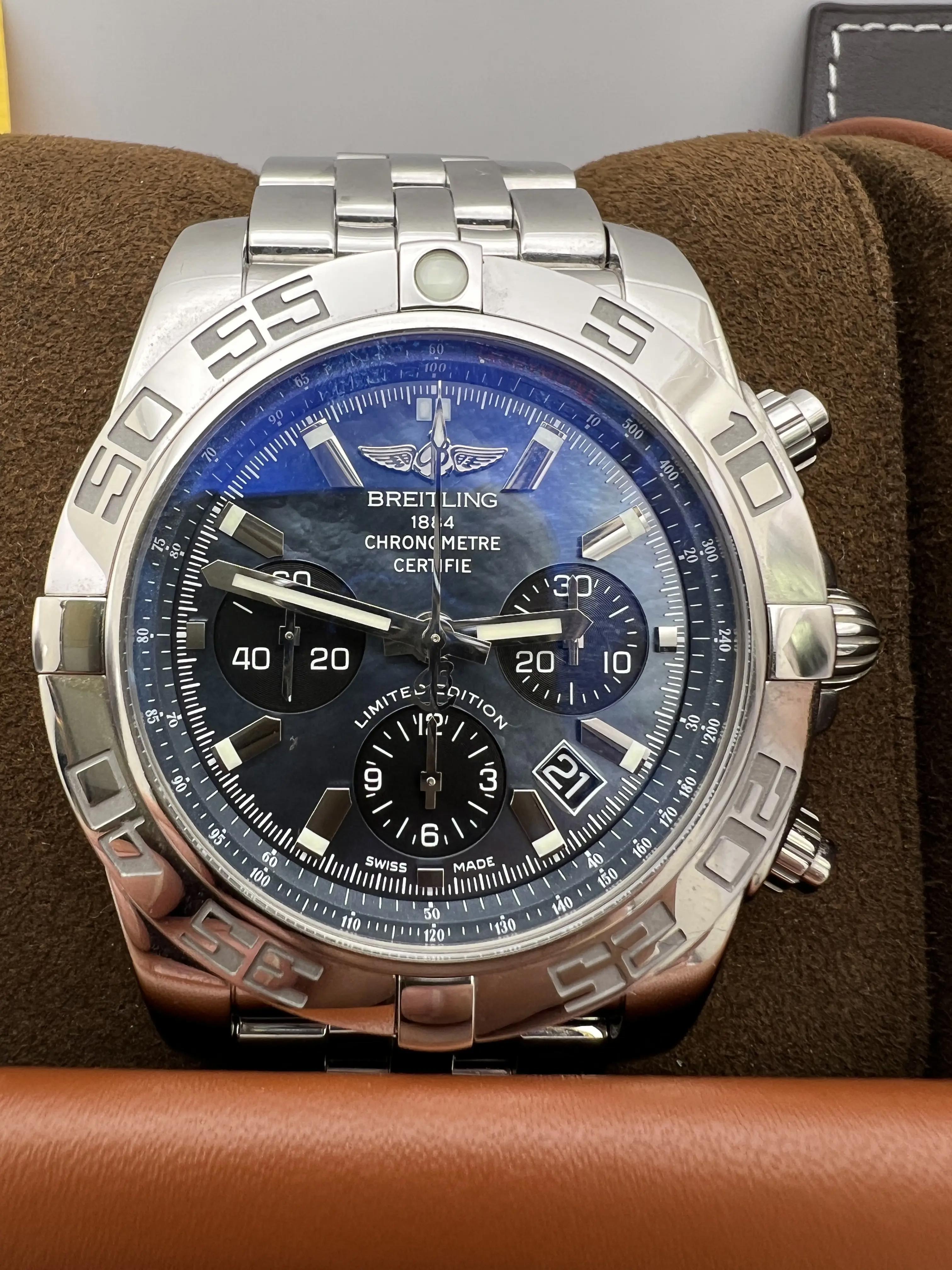 Breitling Chronomat 44mm Blue Mother of Pearl Dial Limited Box