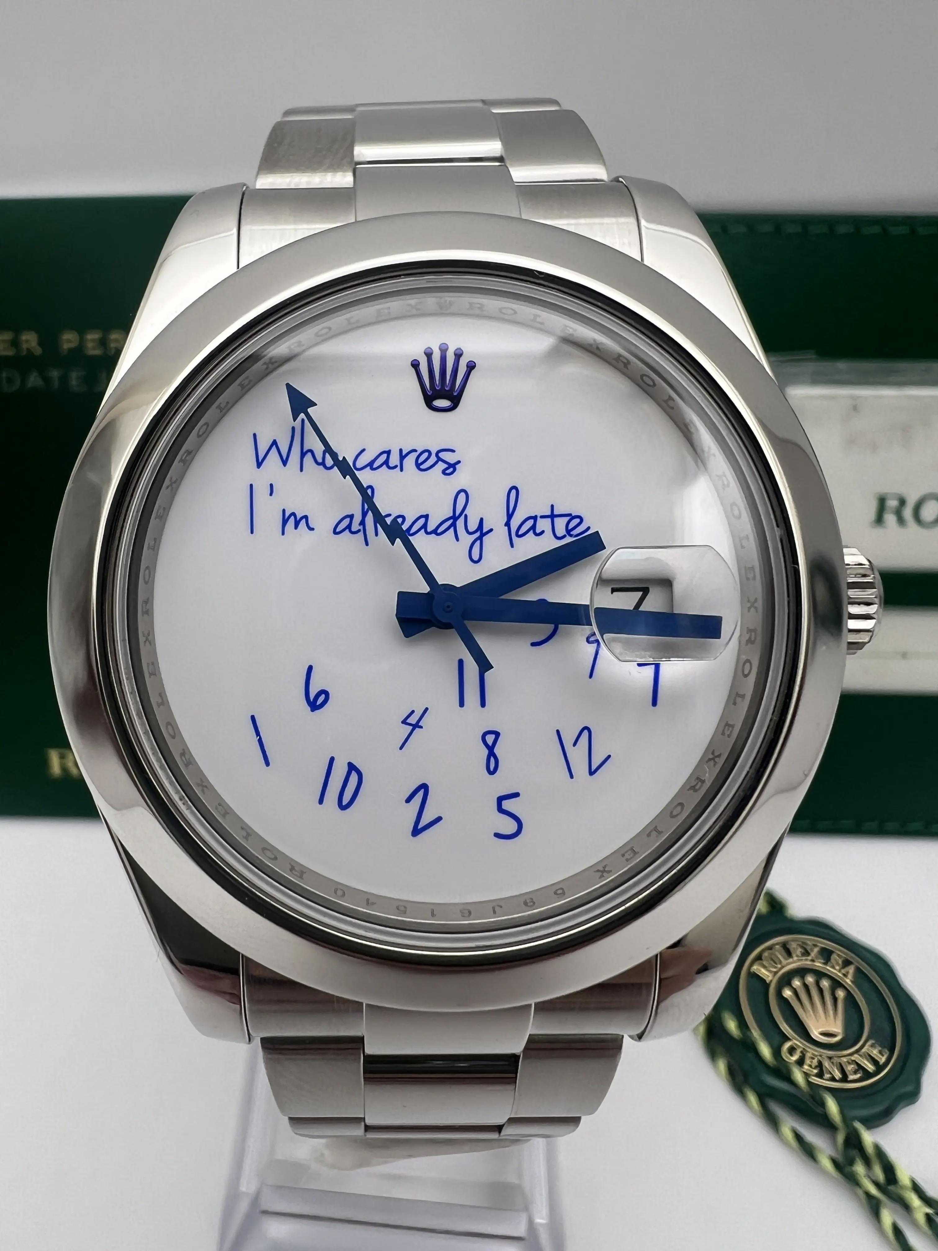 Rolex Datejust 41mm 116300 Who Cares I'm Already Late Blue Dial Rolex Datejust 41mm 116300 Who Cares I'm Already Late Blue Dial