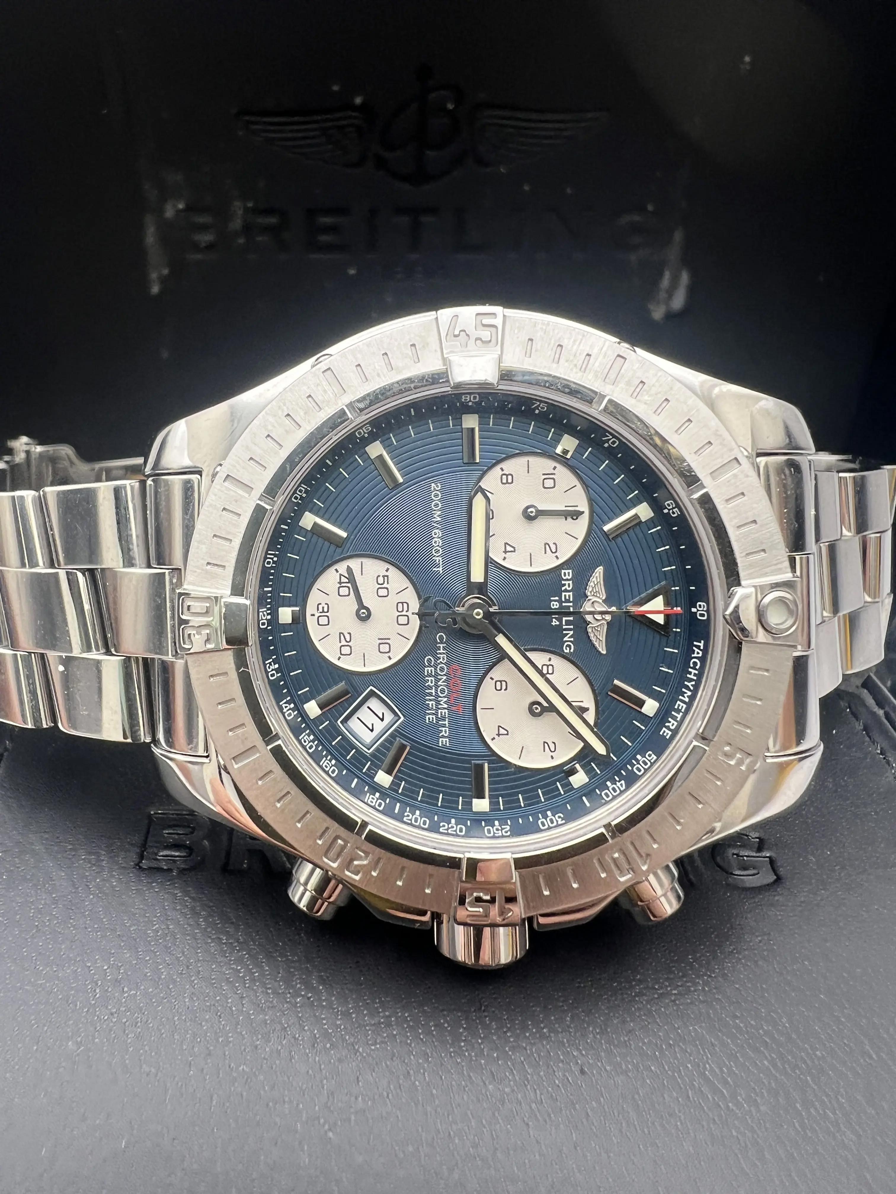 Breitling Colt Chronograph 41mm A73380 Blue Dial Steel Quartz