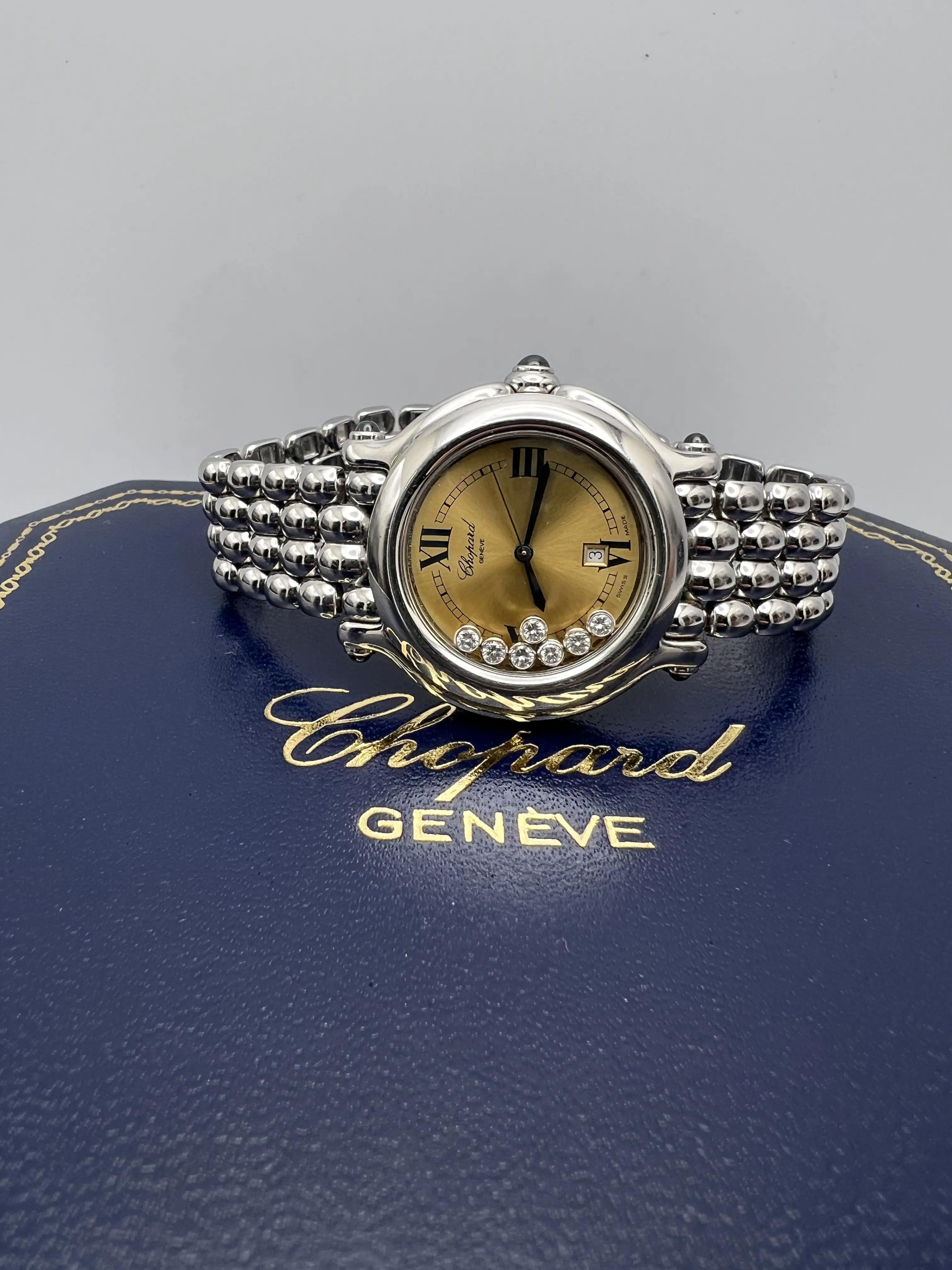 Rare Chopard Happy Sport 32mm 7 Diamond Champagne Dial Box